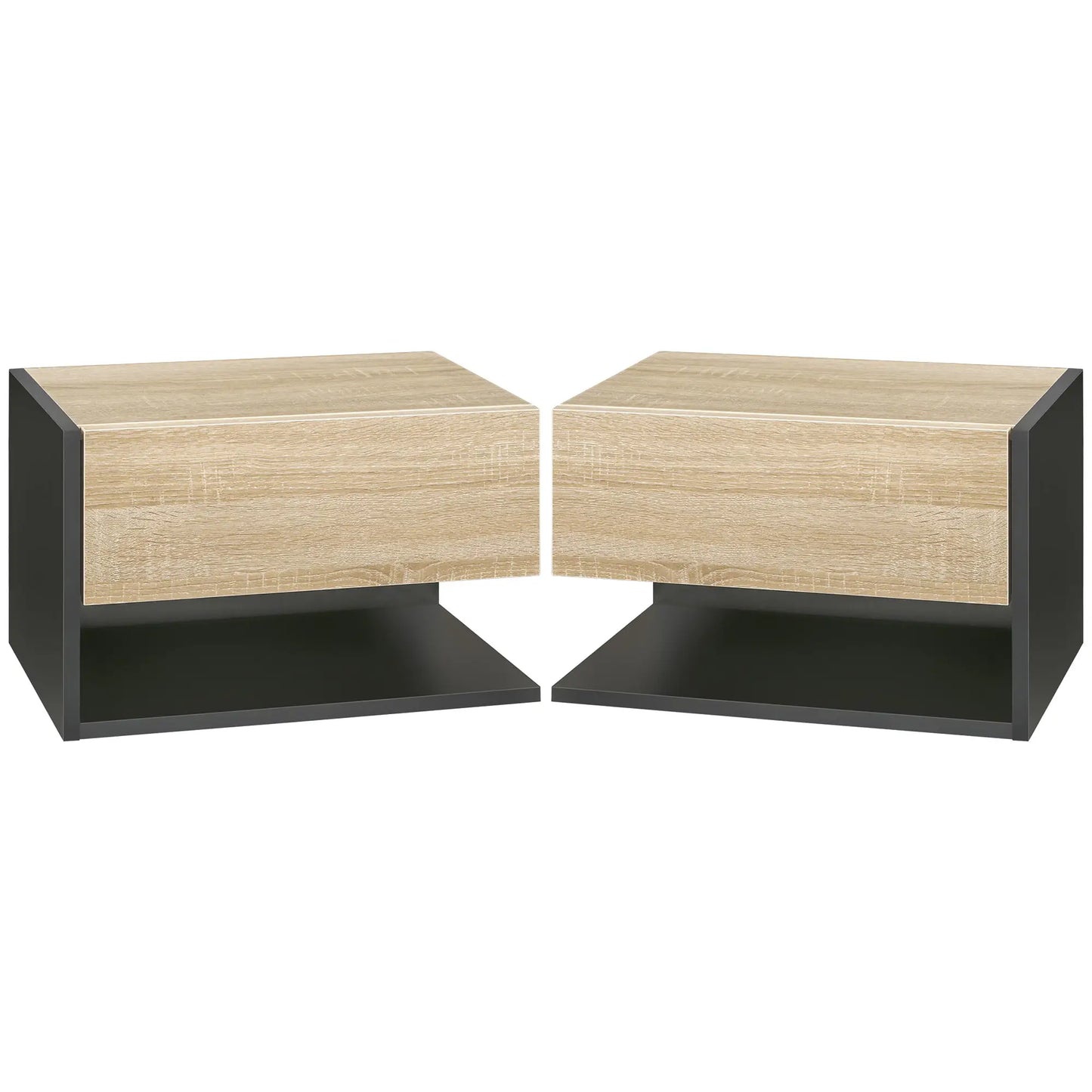 MESITAS DE NOCHE FLOTANTES DUO ROBLE BLACK image 5
