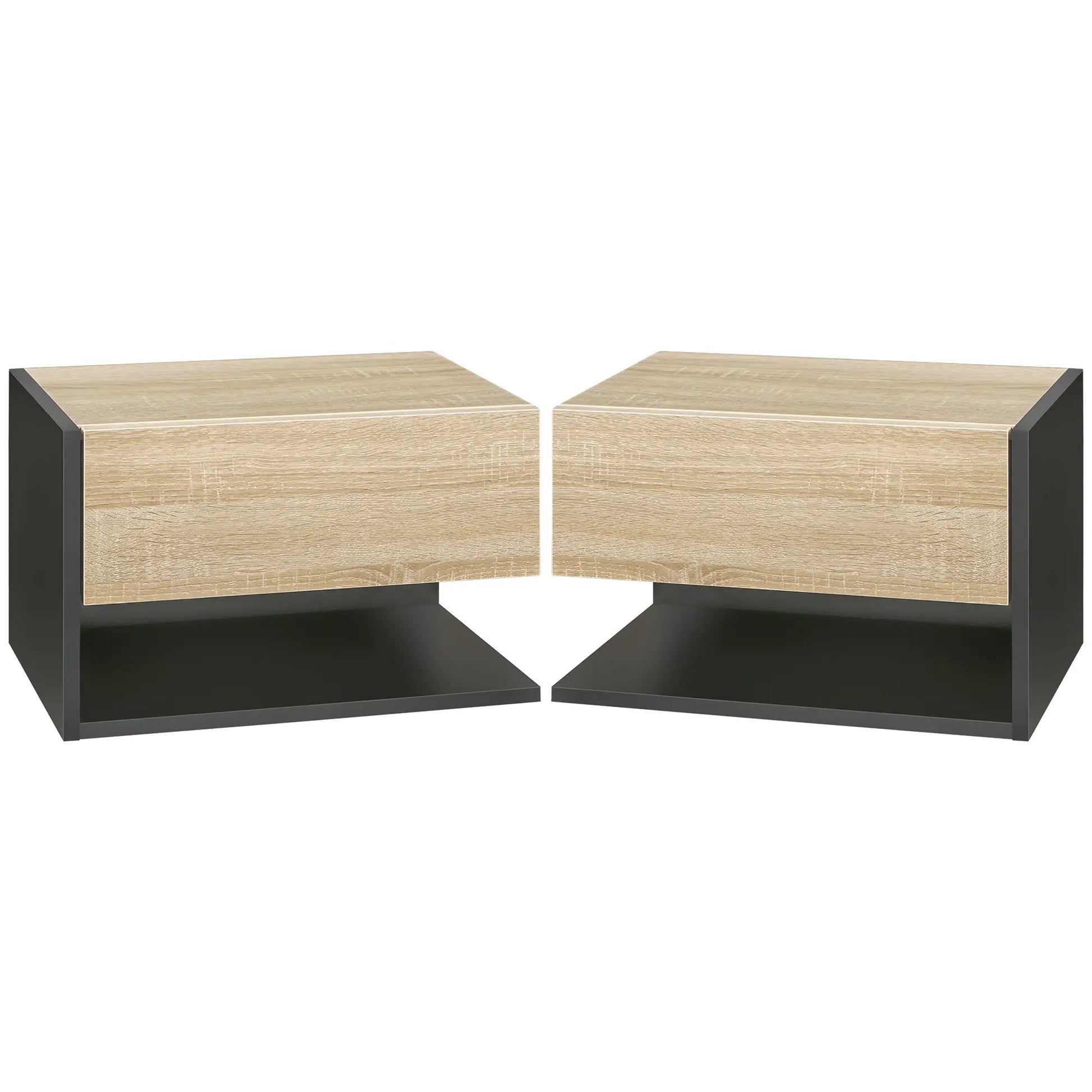 MESITAS DE NOCHE FLOTANTES DUO ROBLE BLACK image 5