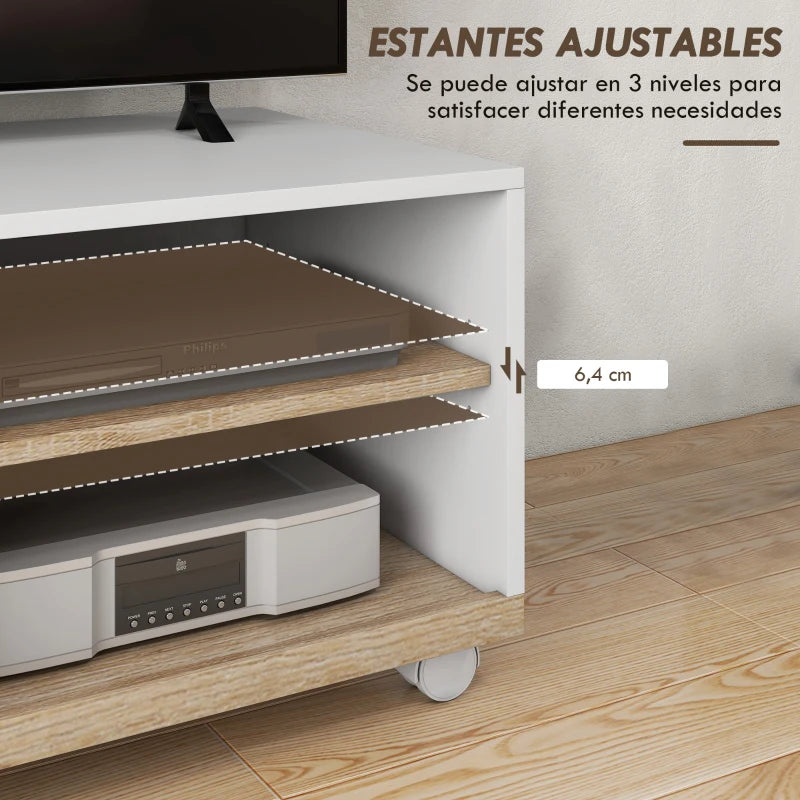 MUEBLE TV CON RUEDAS BLANCO image 3