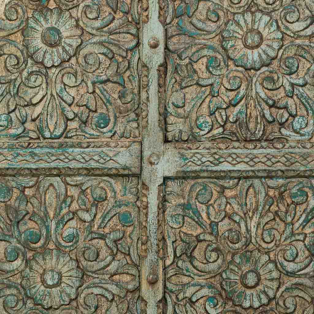 VITRINA DALIAN ARTESANAL VERDE AGUAMARINA DE MADERA MACIZA image 7