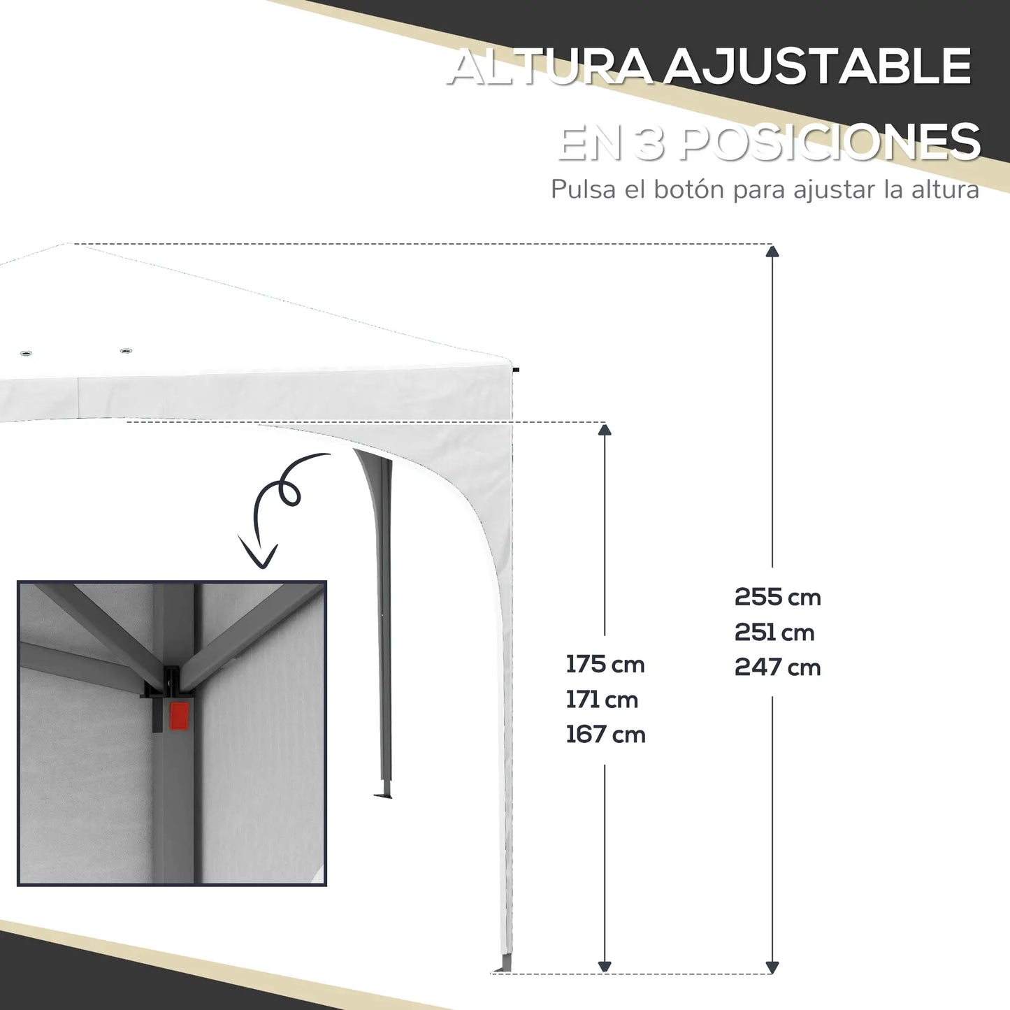 CENADOR DE JARDÍN PLEGABLE AURORA SHADE 3X3 image 2