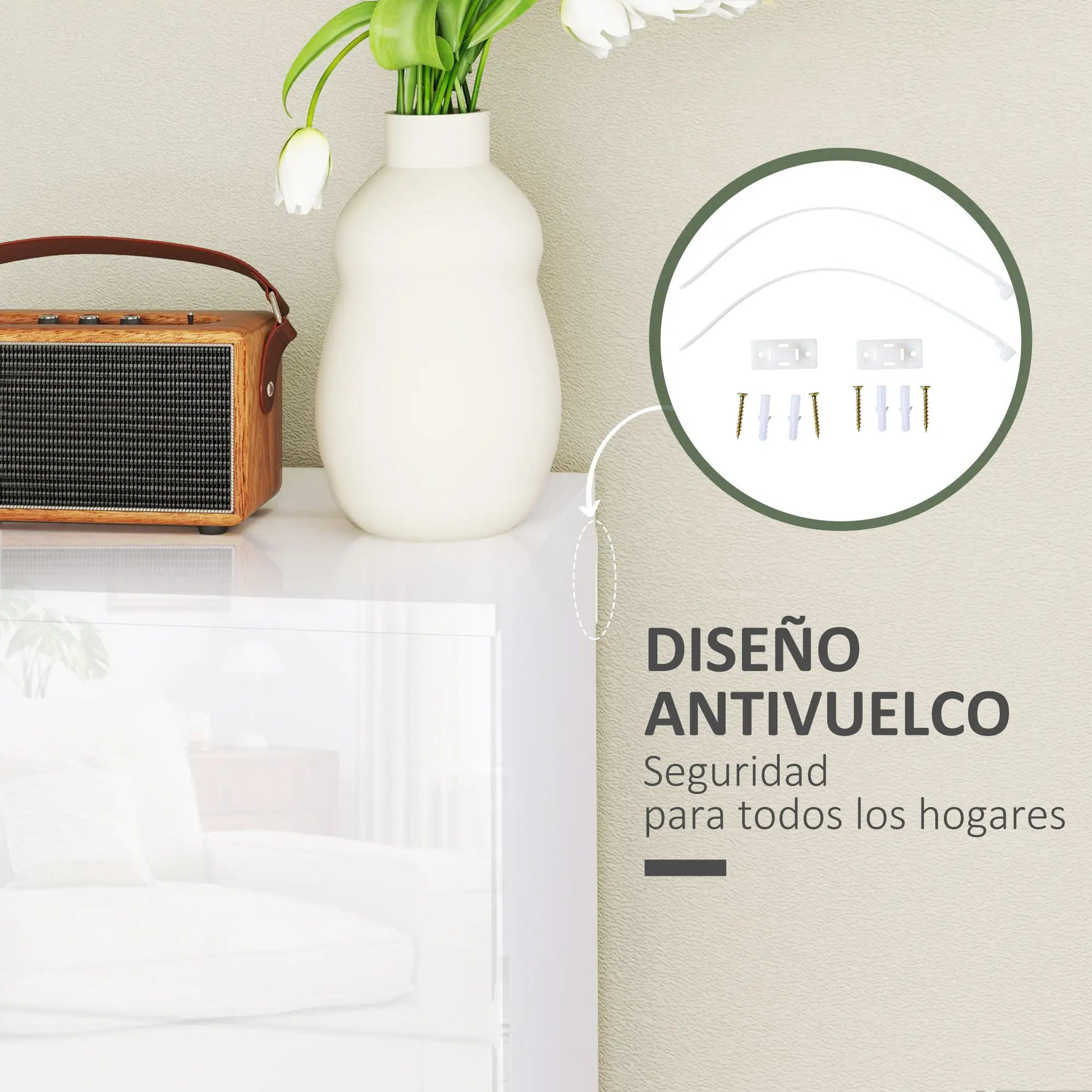 CÓMODA BRIGHTLINE 5C BLANCO BRILLO image 8