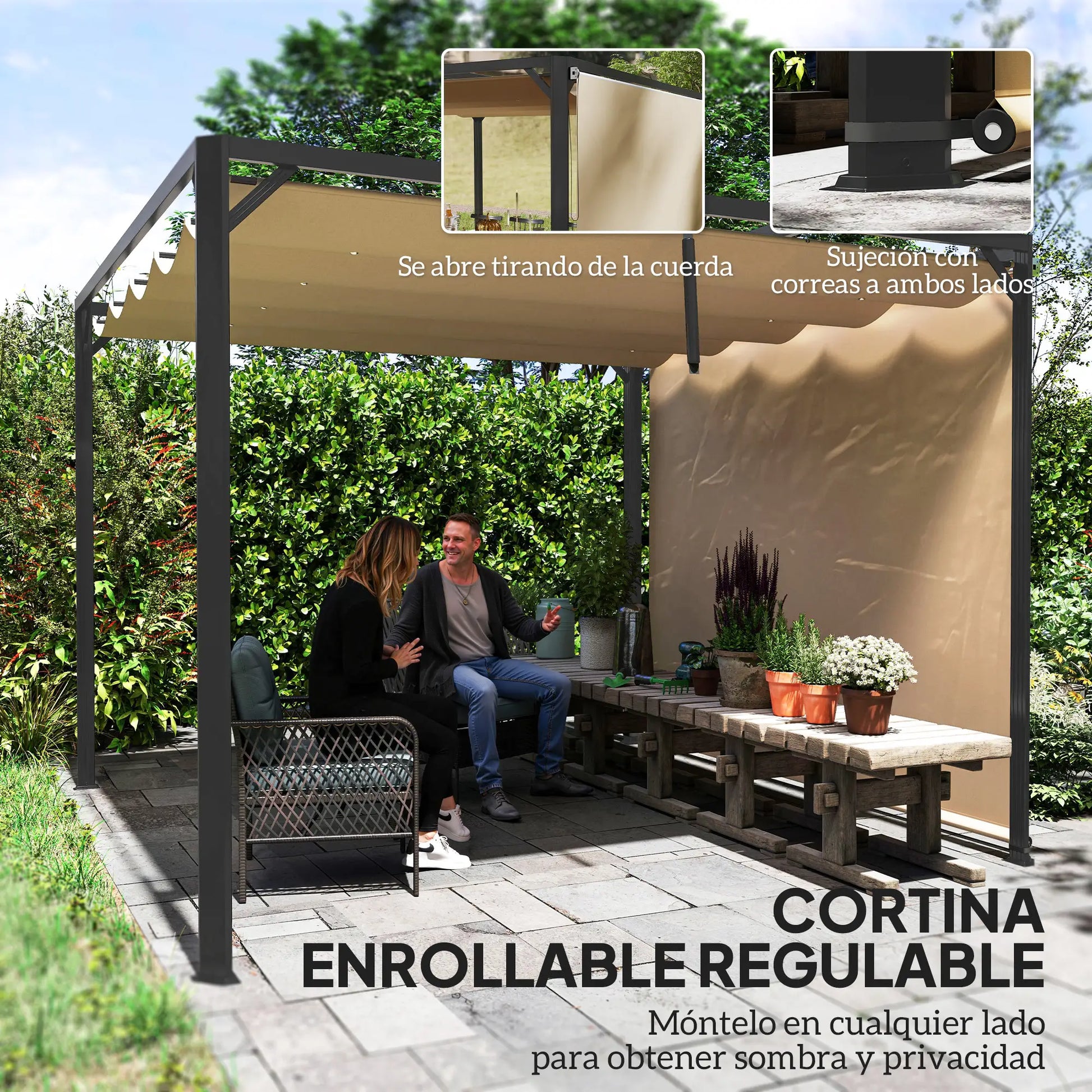 PÉRGOLA RETRÁCTIL DE ALUMINIO SAHARA FLEX 3X3 image 3