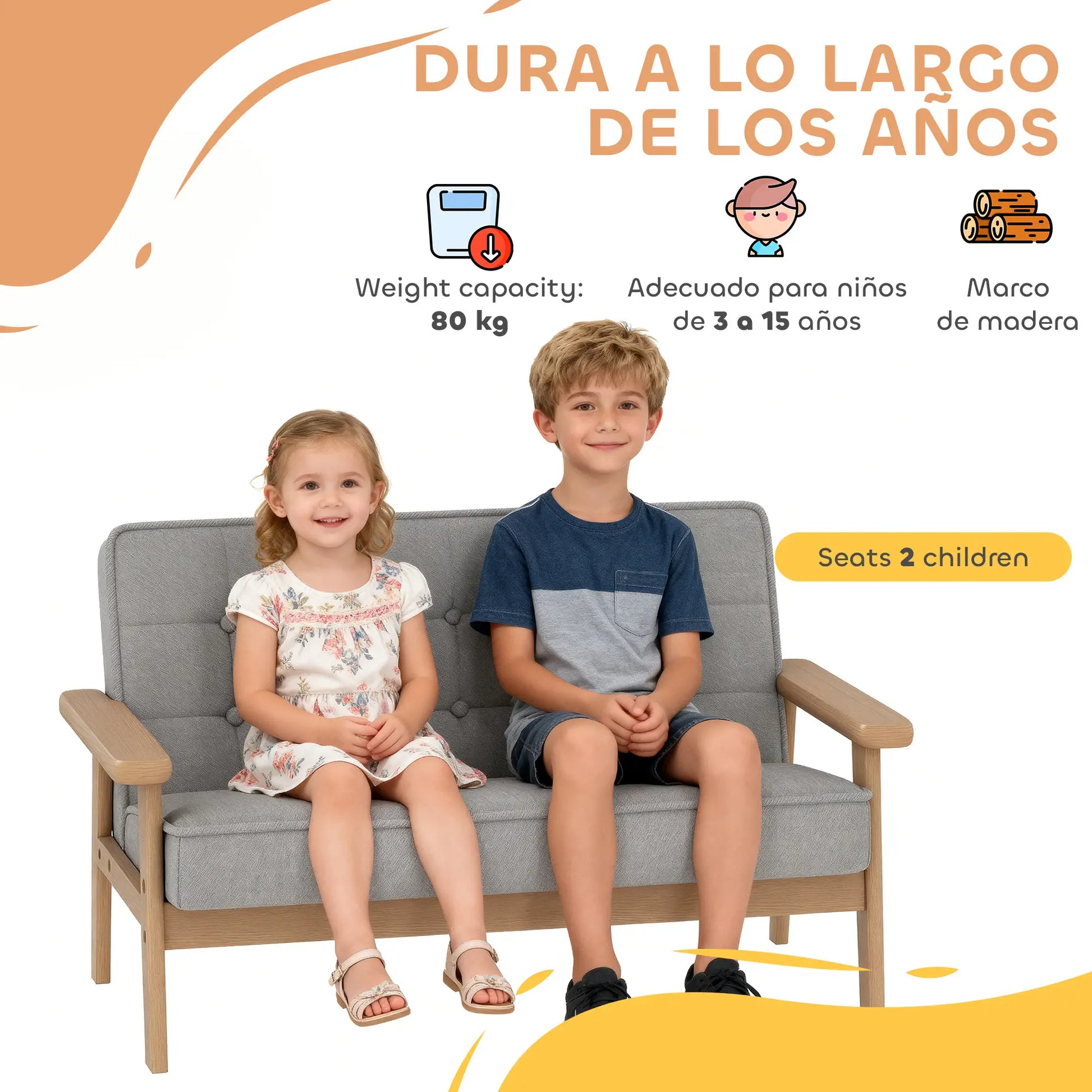 SOFÁ INFANTIL NUBE KIDS – SOFÁ PARA NIÑOS 2 PLAZAS image 6