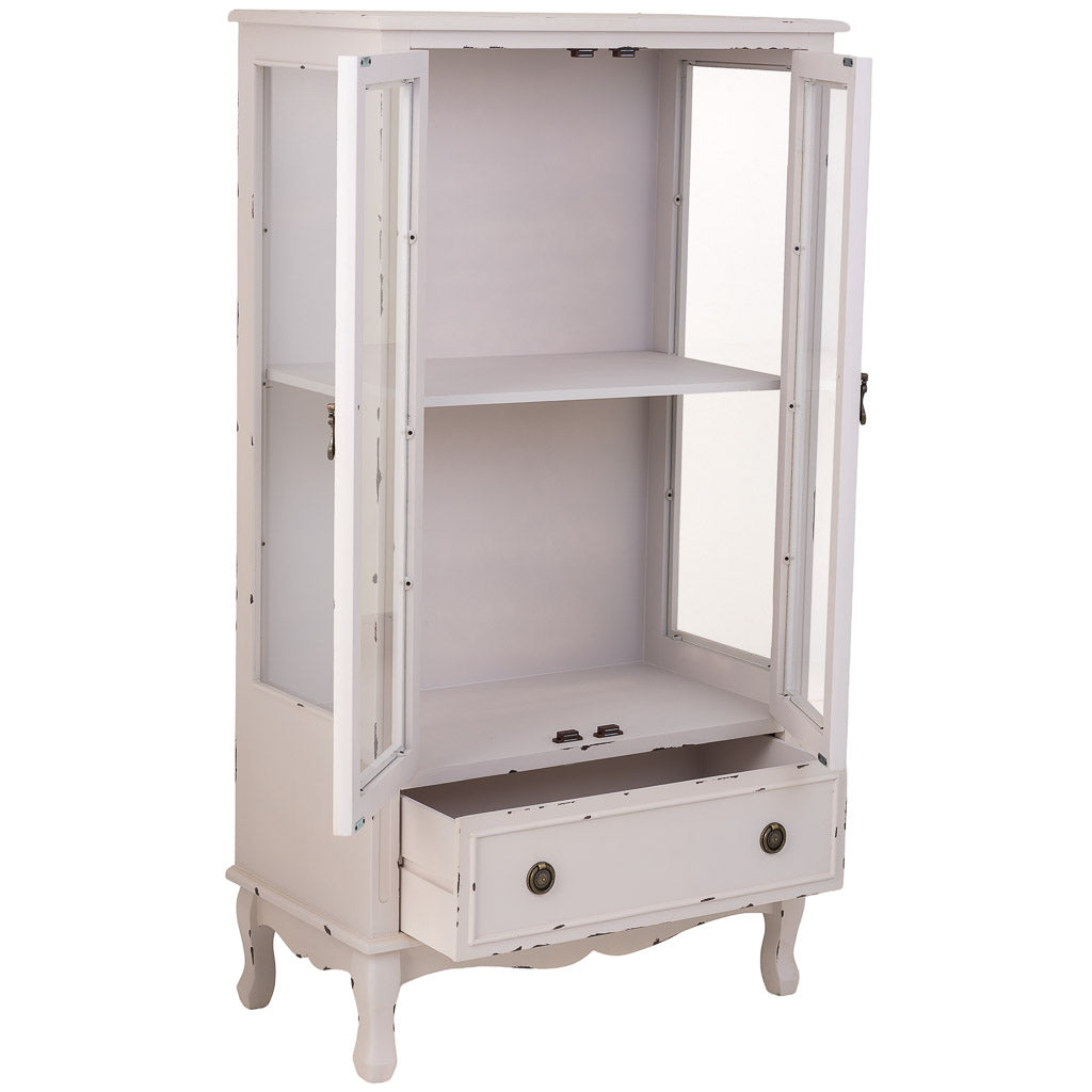 VITRINA AMANDA BLANCO ENVEJECIDO 1 CAJÓN + 2 PUERTAS image 2