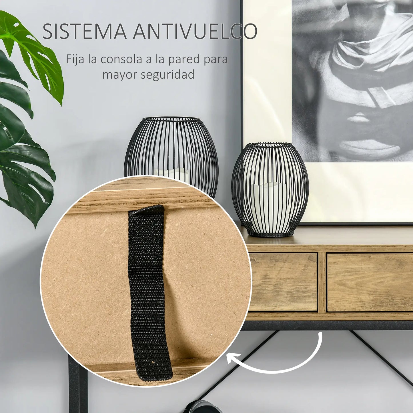 Mesa de Recibidor Vintage con 2 Cajones y Estante image 5