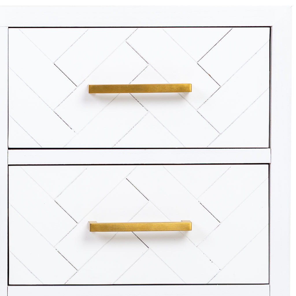 APARADOR MARTA DE MADERA Y METAL BLANCO 1 PUERTA + 3 CAJONES image 6