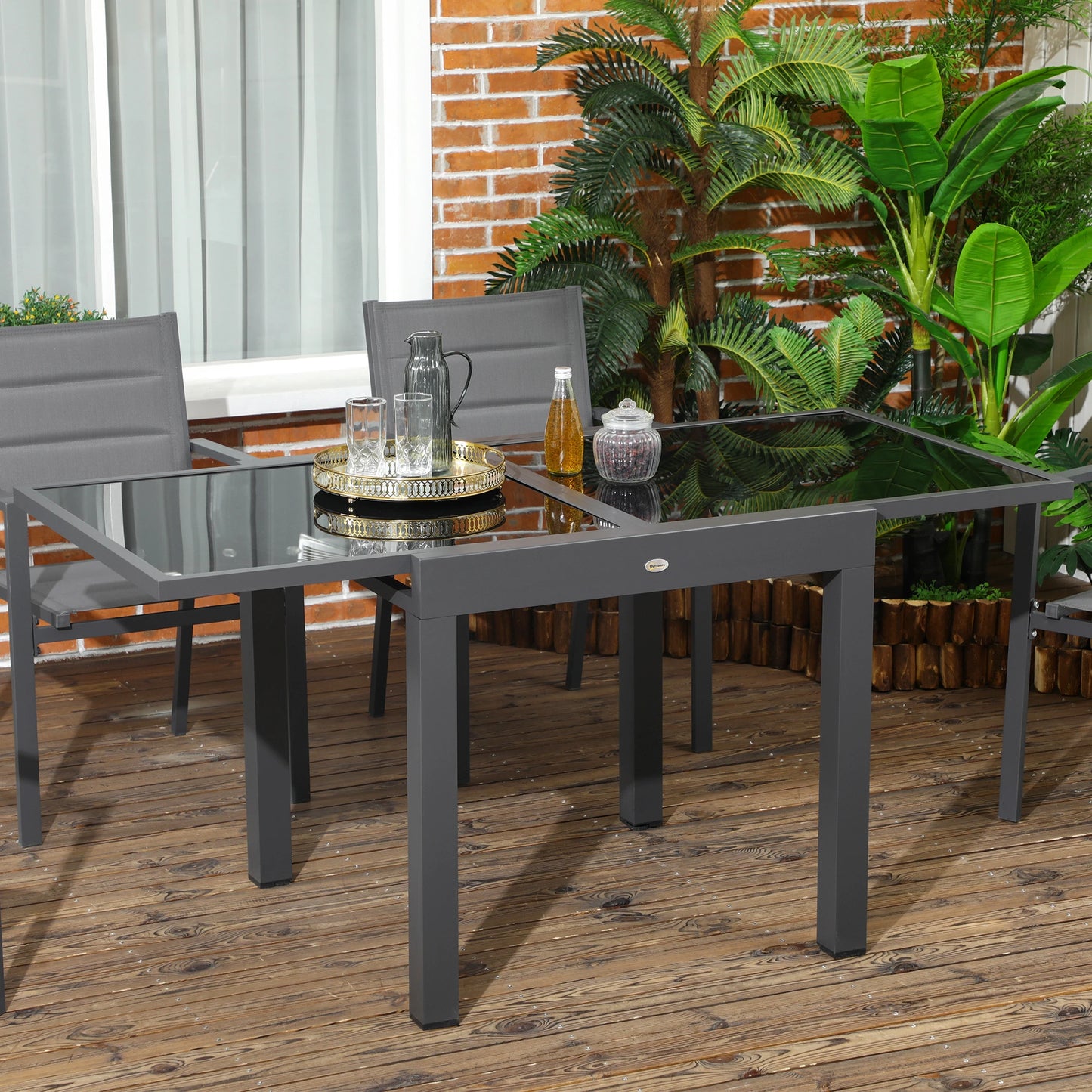 MESA DE JARDÍN EXTENSIBLE ALUMINIO NEGRO MODELO BAHÍA image 1