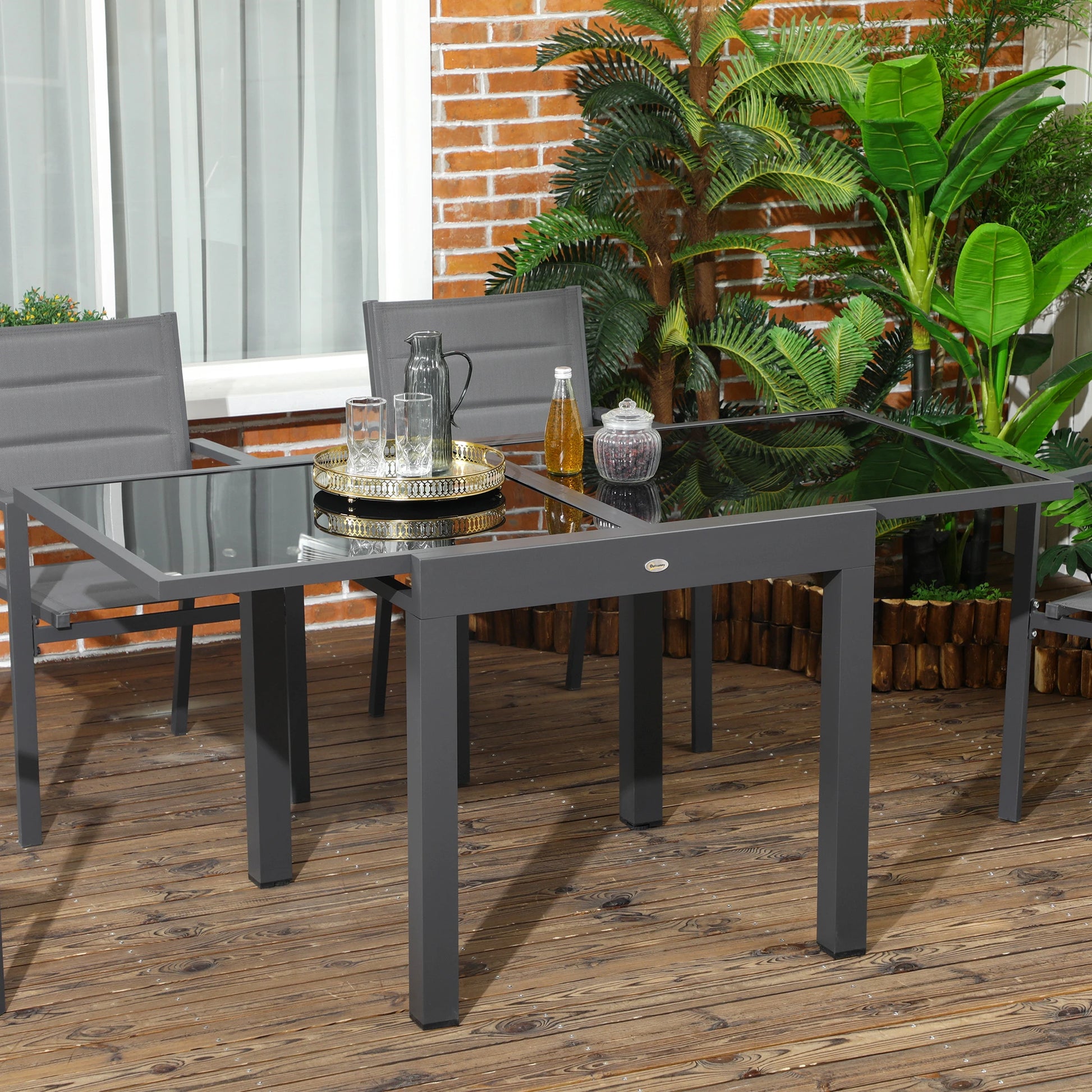 MESA DE JARDÍN EXTENSIBLE ALUMINIO NEGRO MODELO BAHÍA image 1
