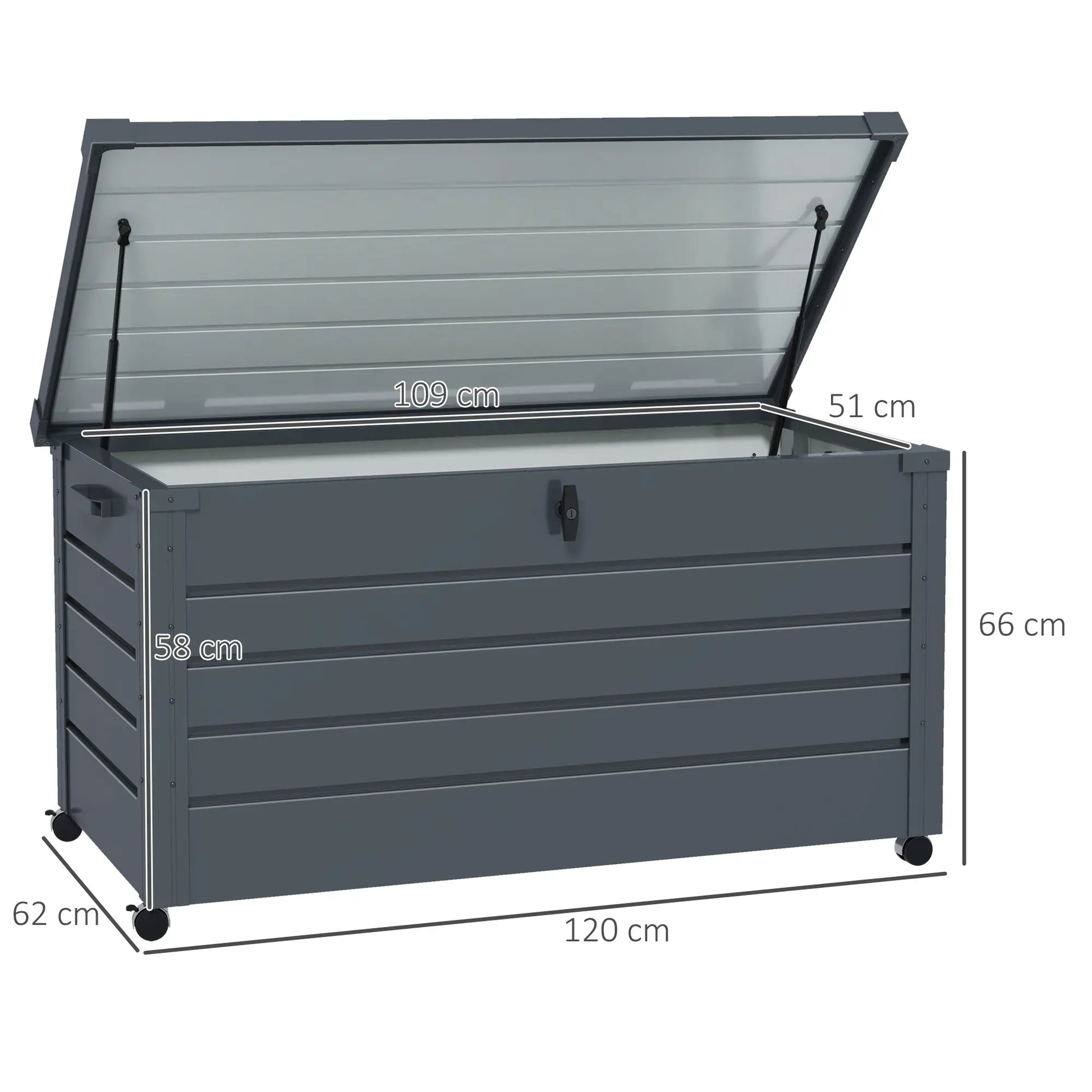 BAÚL DE EXTERIOR DE ACERO GALVANIZADO CON RUEDAS 311 L – MODELO TITAN image 1