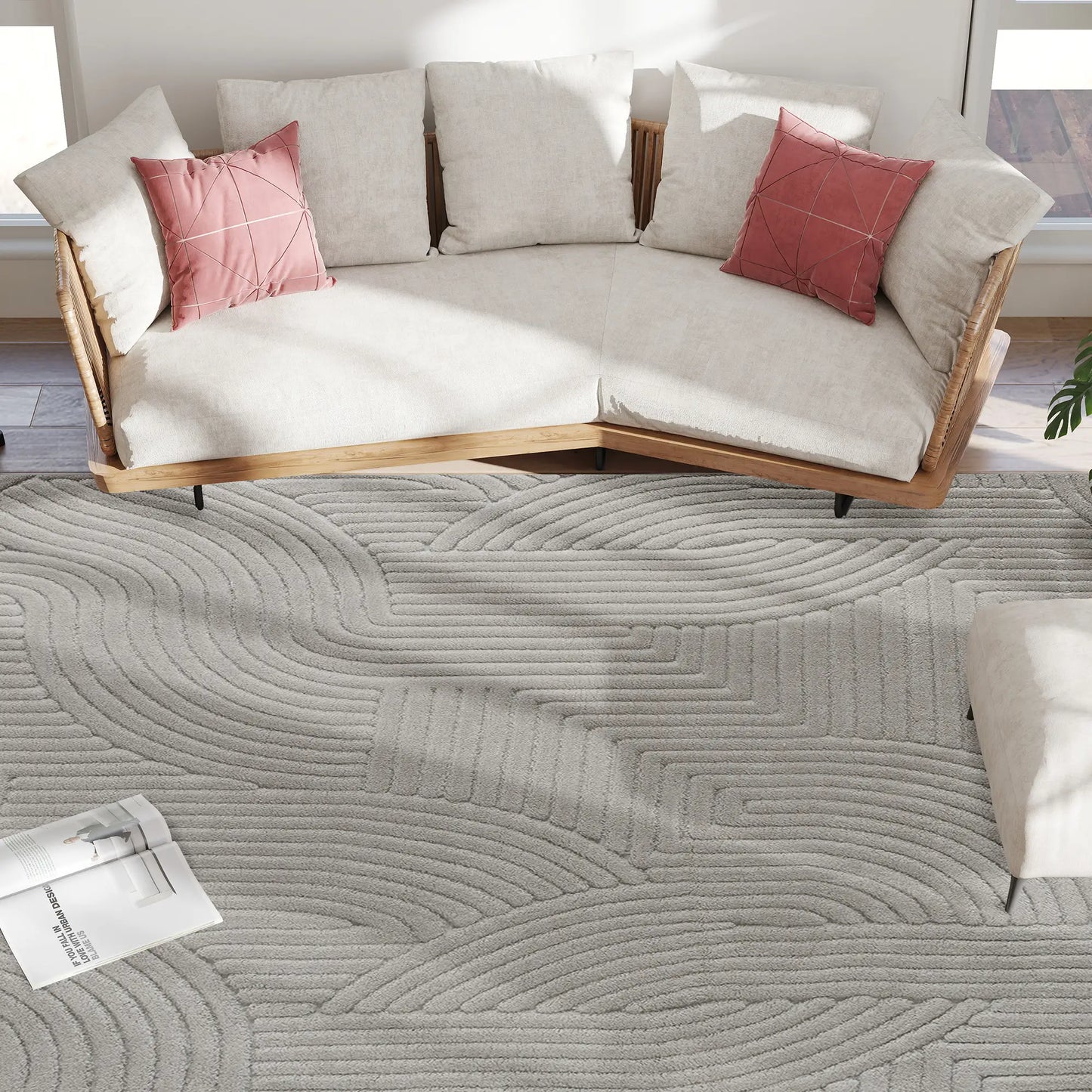 🏡 ALFOMBRA DE SALÓN 230 × 160 CM – DISEÑO MODERNO, PELO CORTO Y BASE ANTIDESLIZANTE