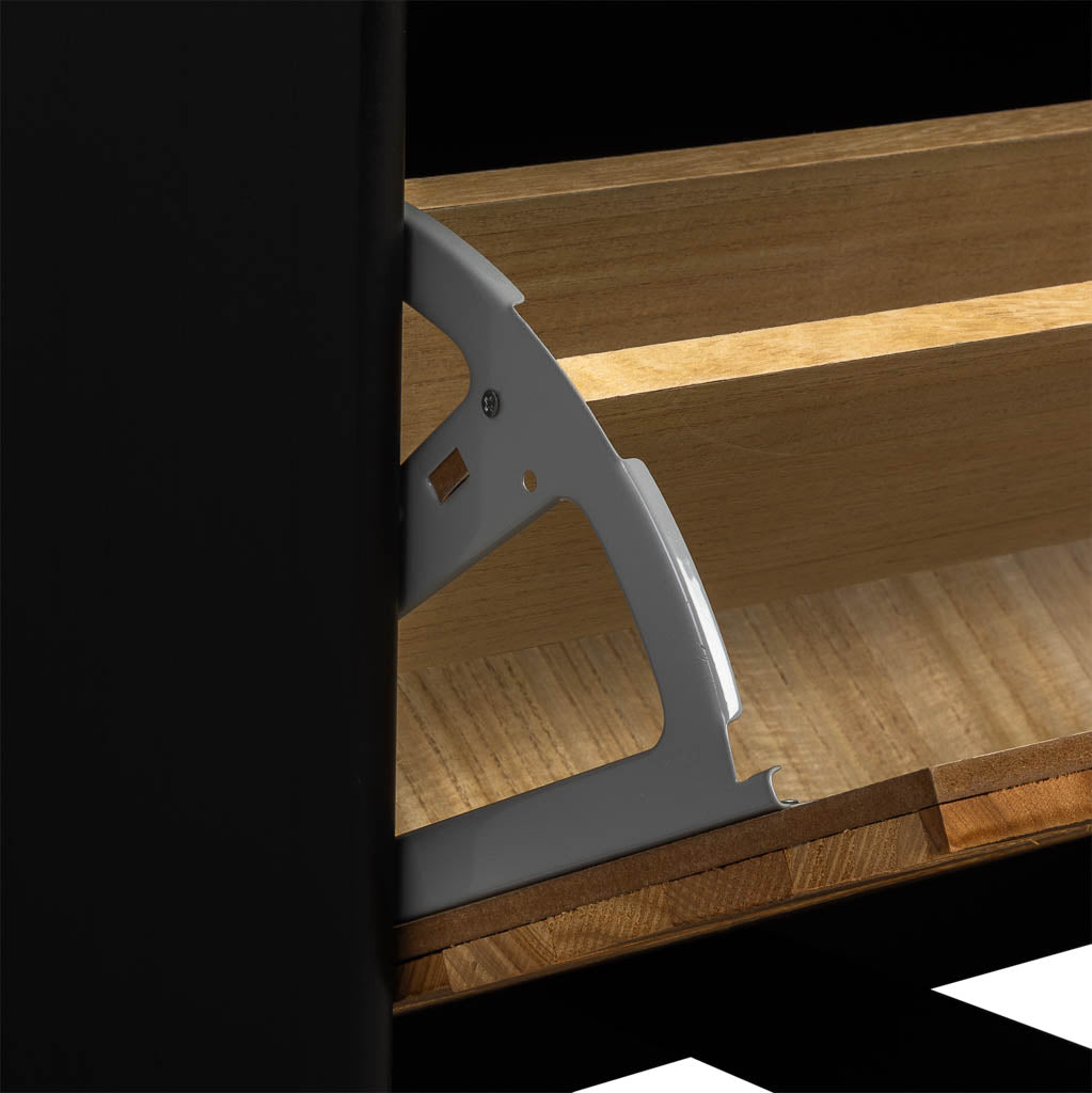 BANCO ZAPATERO TAKI DE MADERA RECUPERADA NEGRA image 5