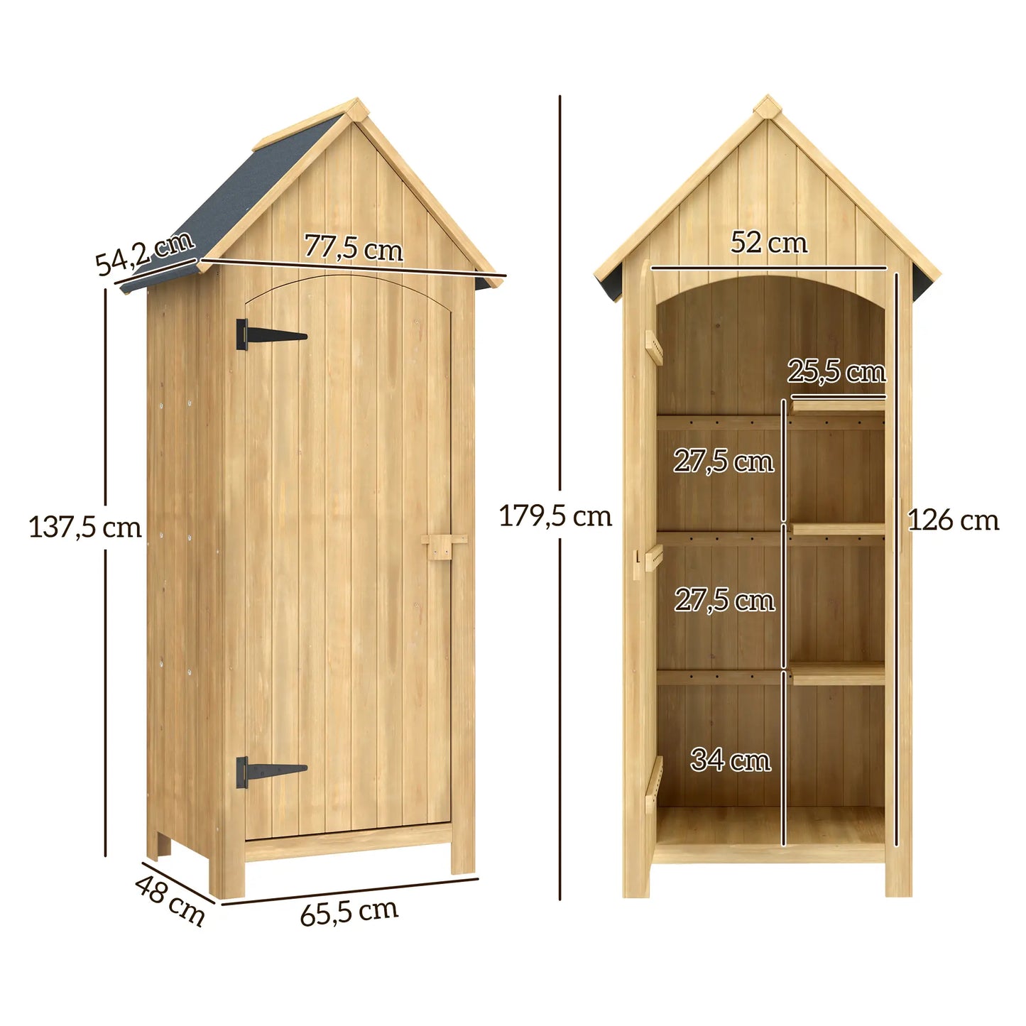 CASETA DE JARDÍN EXTERIOR DE MADERA 0,3 m² – ALMACENAJE DE HERRAMIENTAS image 8