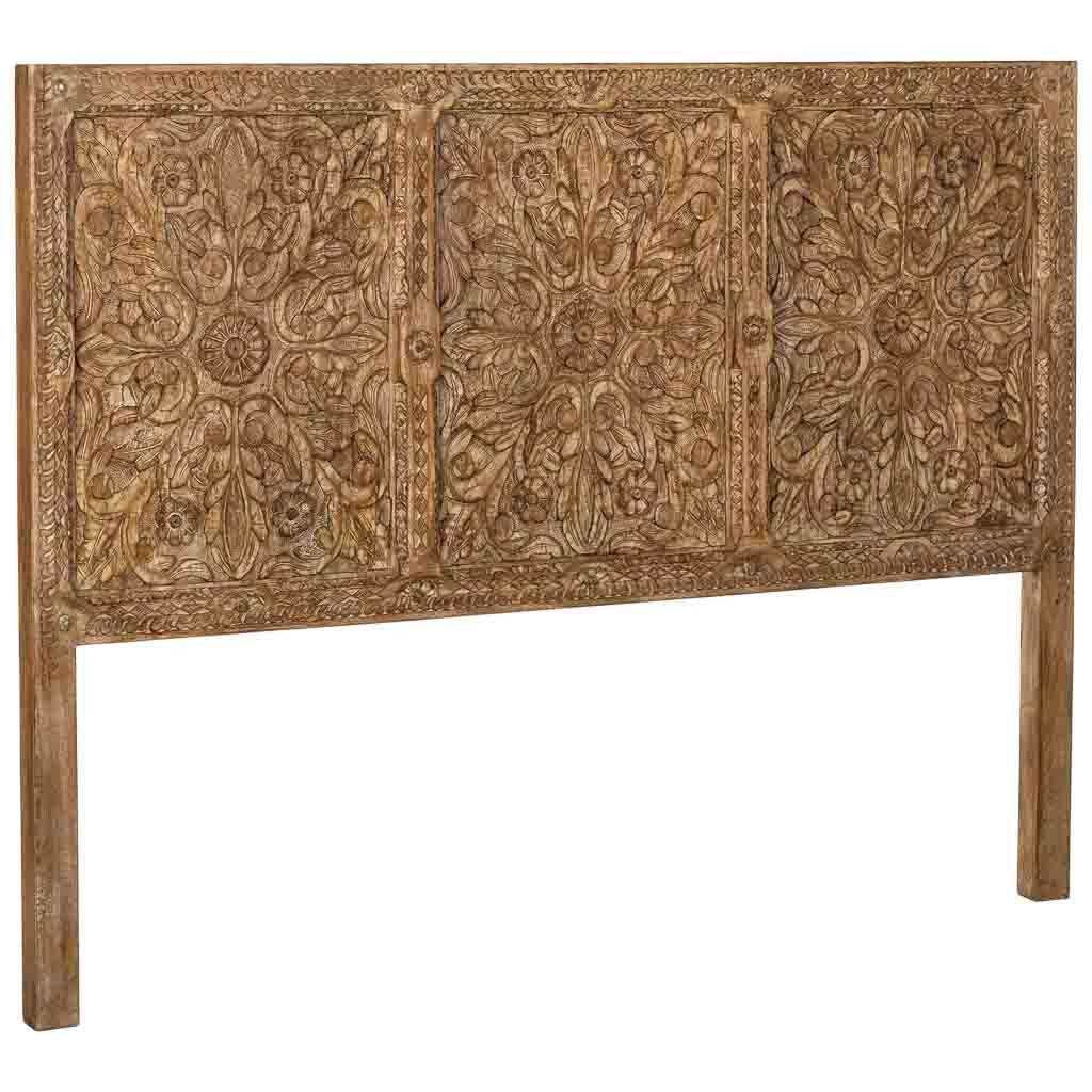 CABECERO DALIAN ARTESANAL MARRÓN DE MADERA MACIZA image 0