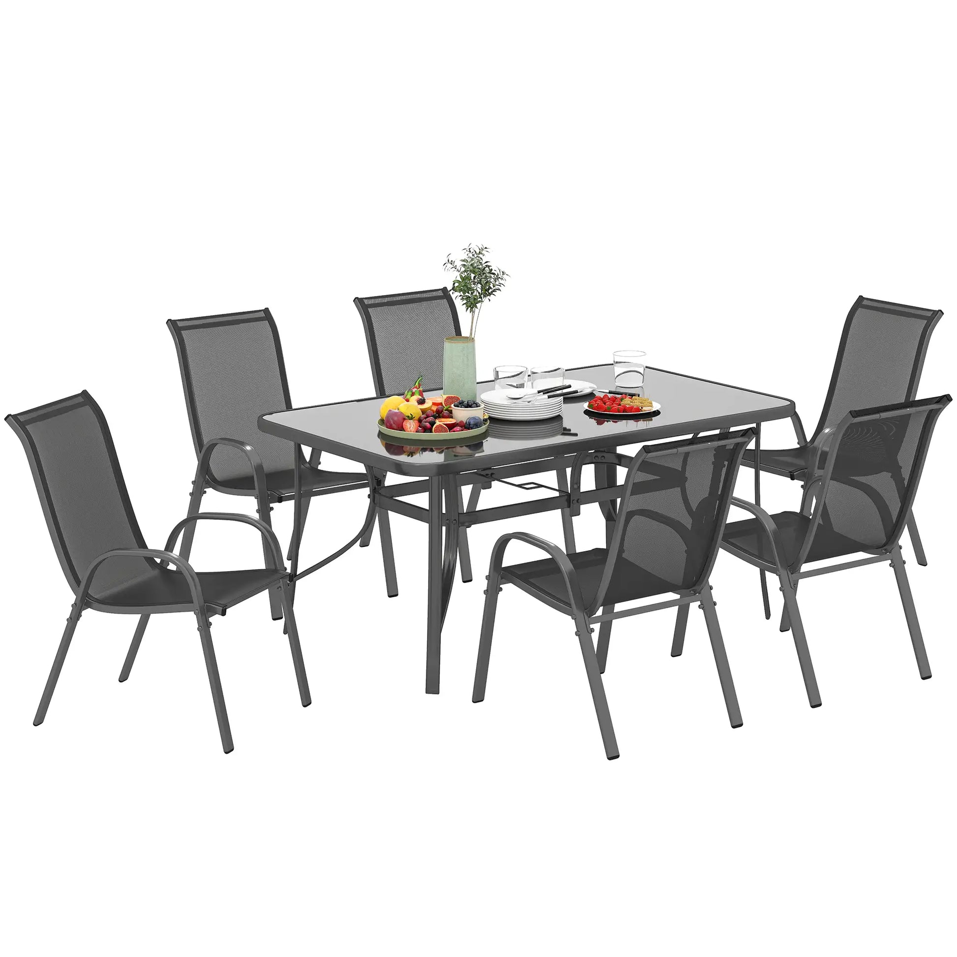 CONJUNTO DE JARDÍN OASIS DINING 7 PIEZAS – MESA Y 6 SILLAS PARA TERRAZA image 0