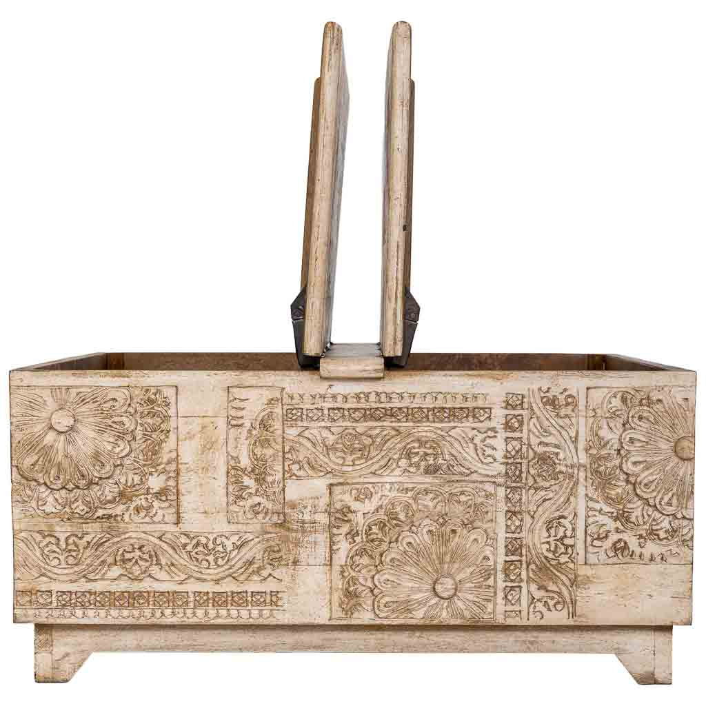 MESA DE CENTRO DALIAN ARTESANAL BLANCO ENVEJECIDO image 5