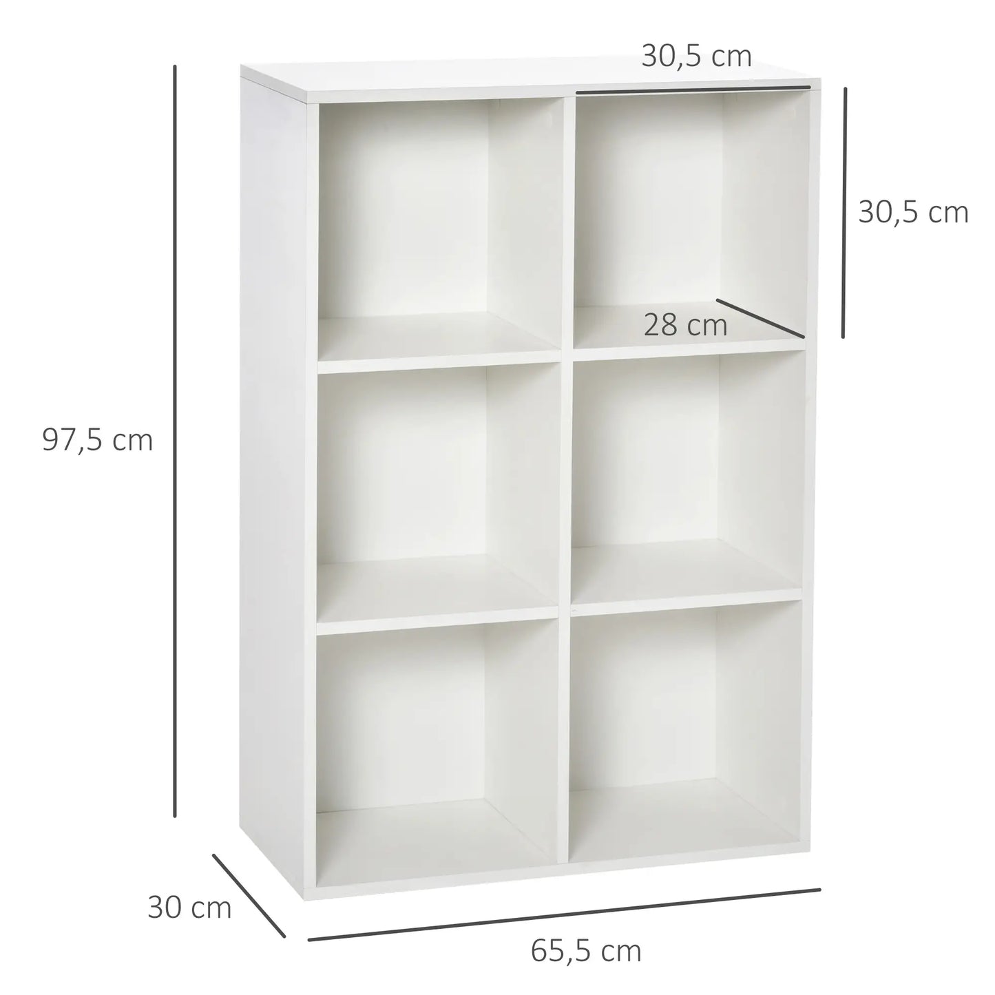 📚 Librería Cubos ORGANIC CUBE – 6 Compartimentos 97 cm