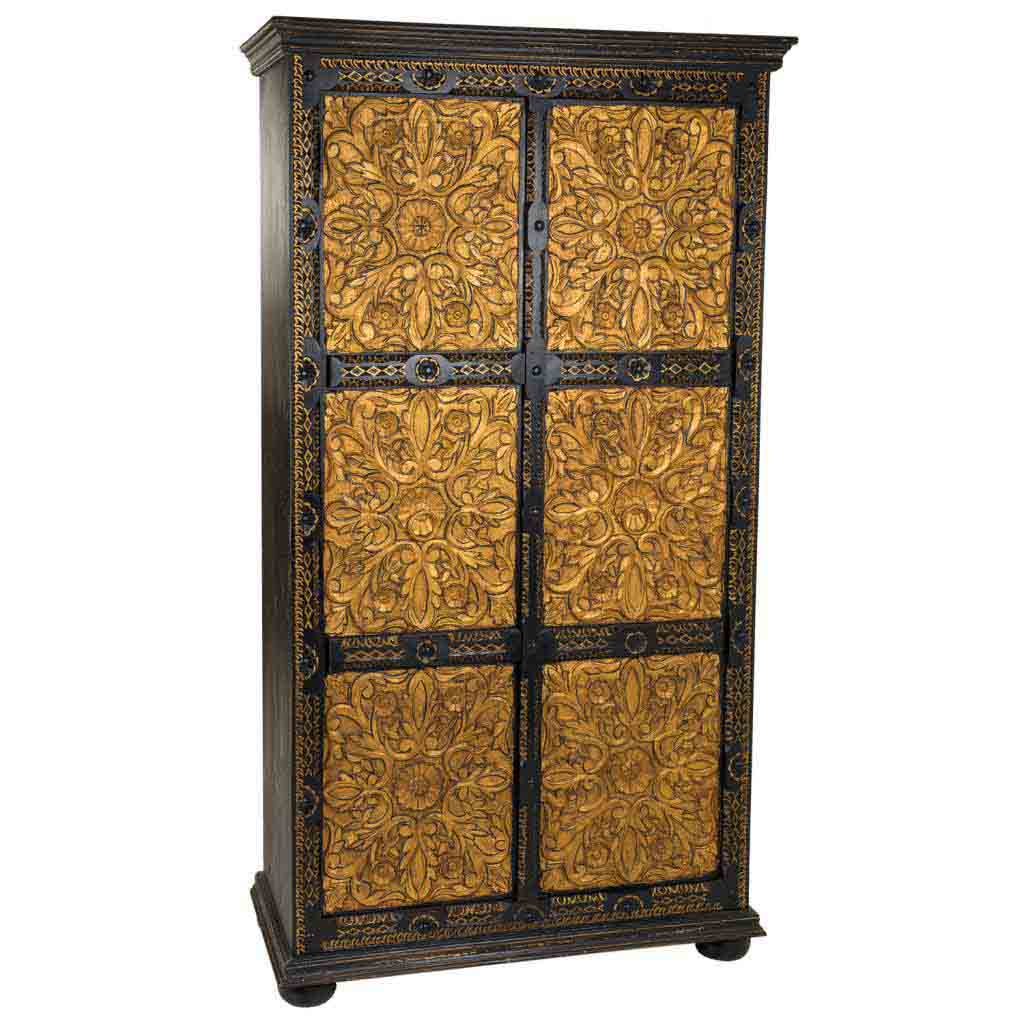 ARMARIO DALIAN ARTESANAL DE MADERA TALLADA ORO VIEJO image 0