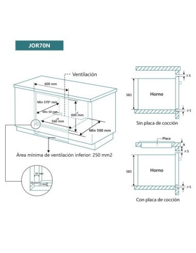 Horno Johnson 8 funciones Cristal Negro image 1