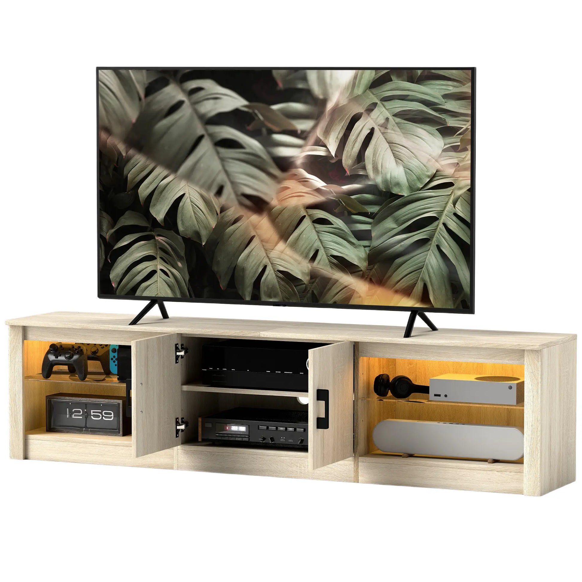 Mueble TV Moderno Roble 180 cm con LED RGB image 4