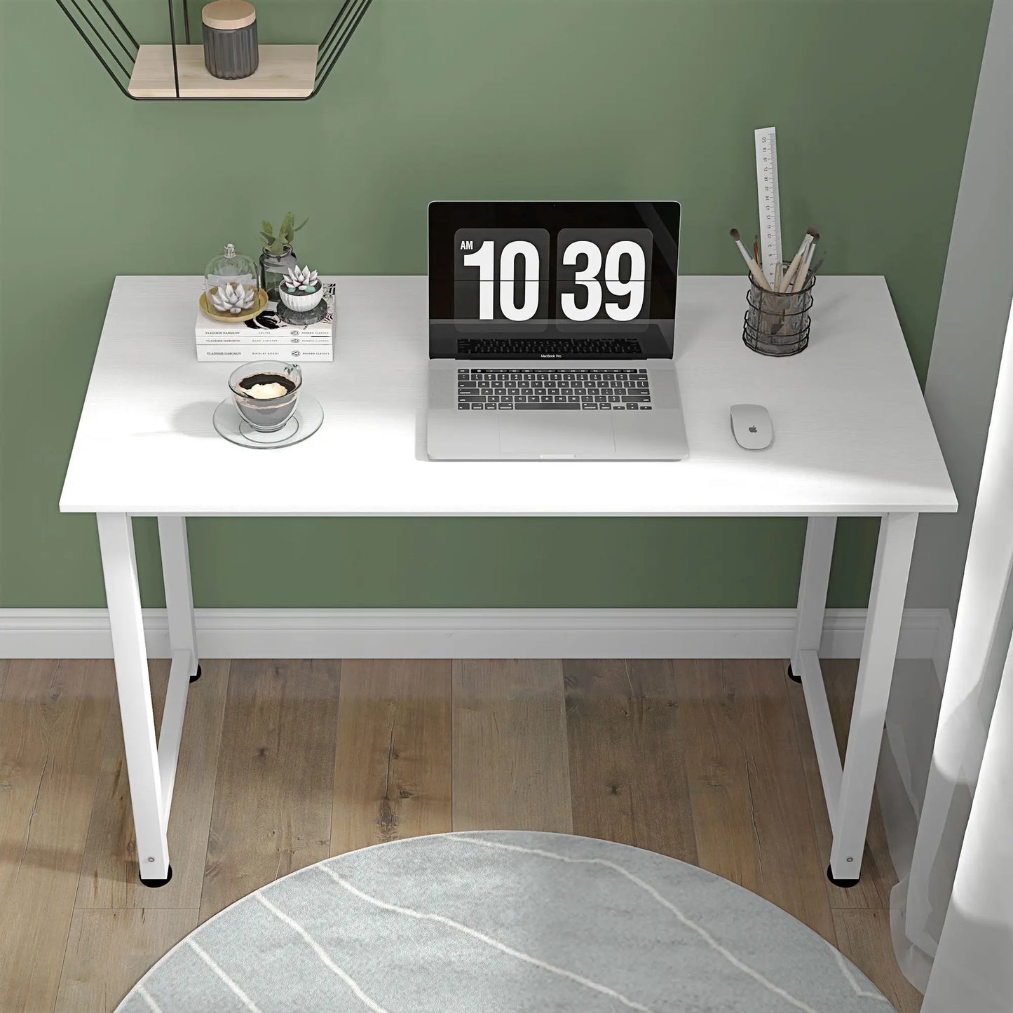 MESA DE ESCRITORIO MODERNA NORDIC STEEL 120x60 CM BLANCO image 1