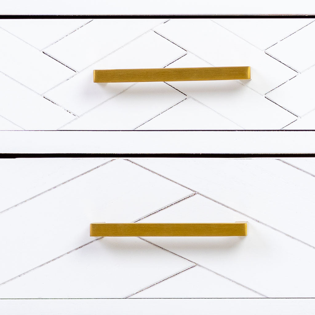 CÓMODA MARTA DE MADERA Y METAL BLANCA 5 CAJONES image 4