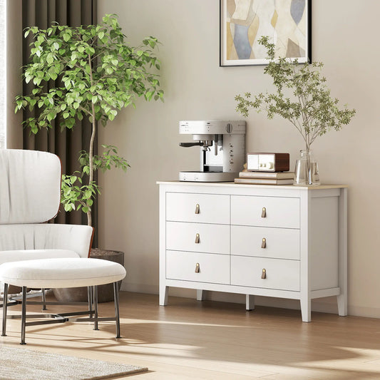 CÓMODA SIXDRAWER PU BLANCA image 0