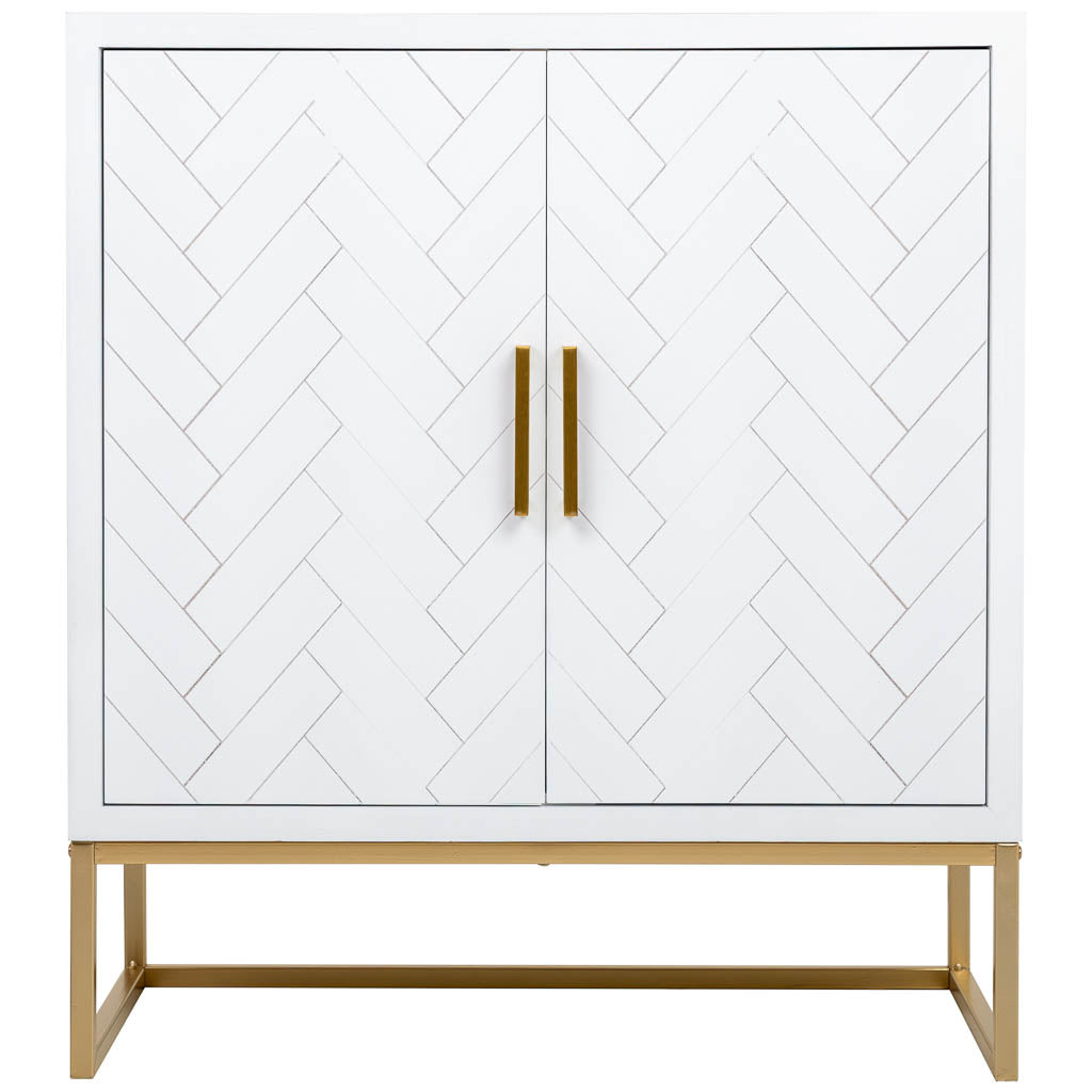 APARADOR MARTA DE MADERA Y METAL BLANCO 2 PUERTAS image 1