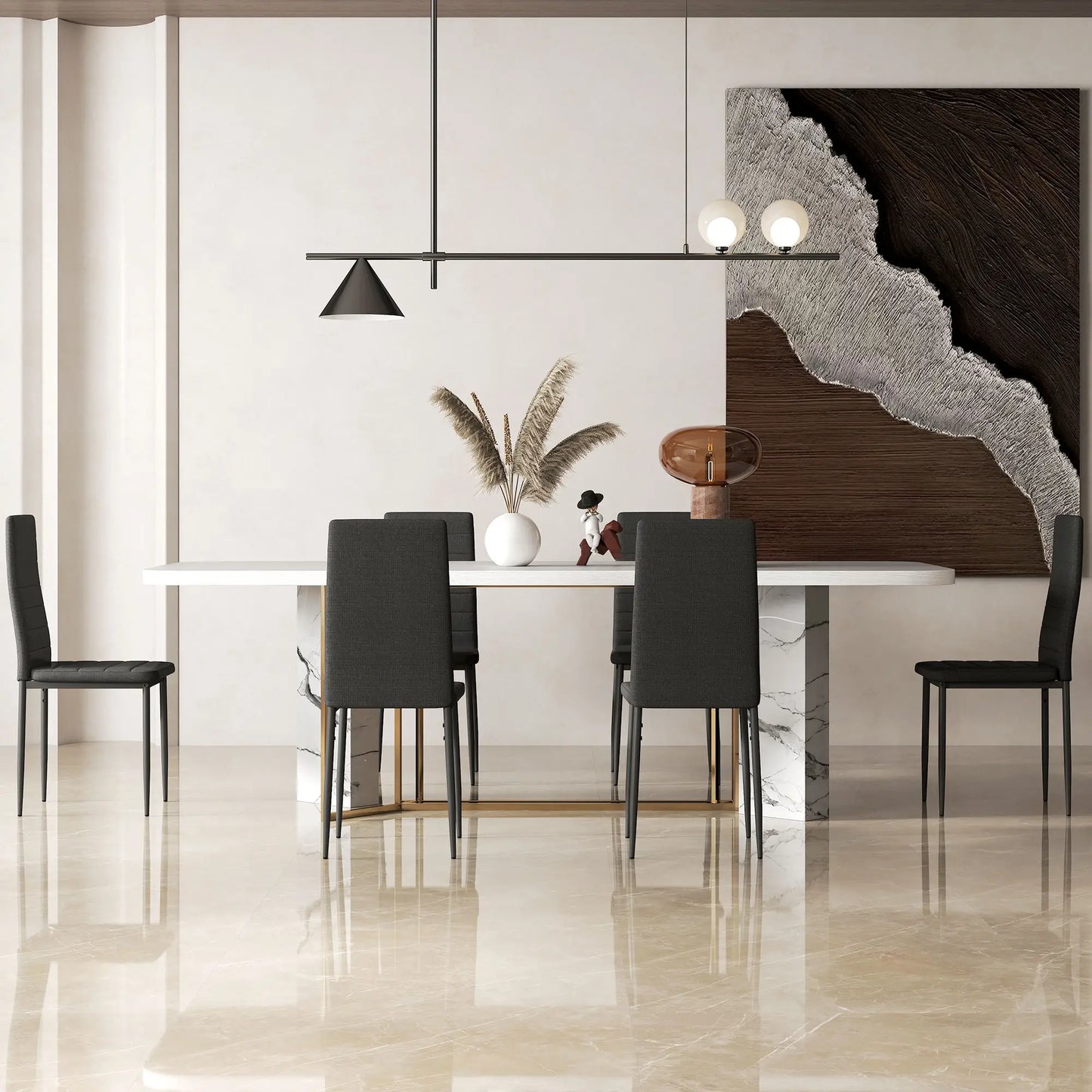 PACK DE 6 SILLAS DE COMEDOR LINO NEGRO – MODELO ATLAS image 4