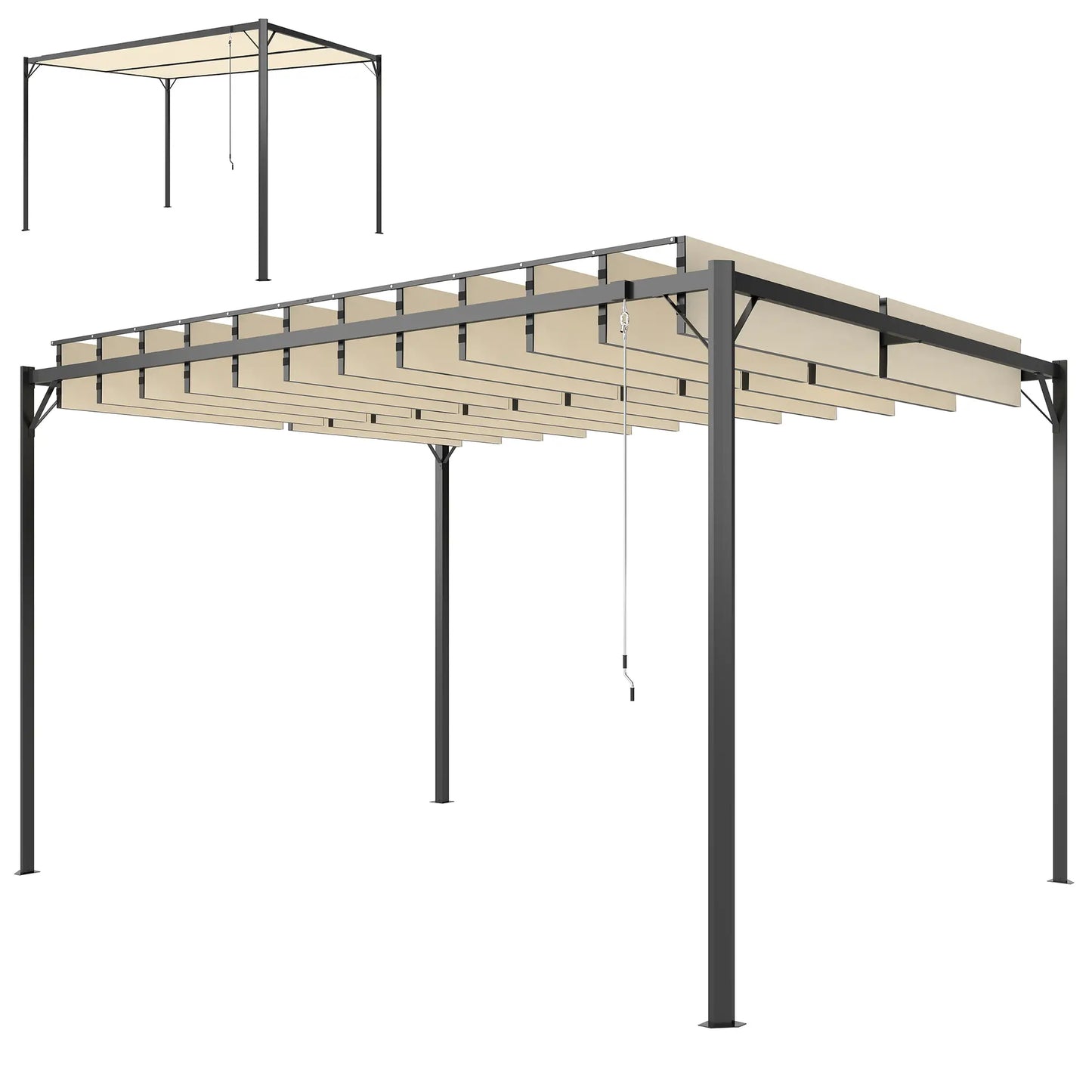 🌿 Pérgola VENTO 3x4 m Techo Ajustable Crema