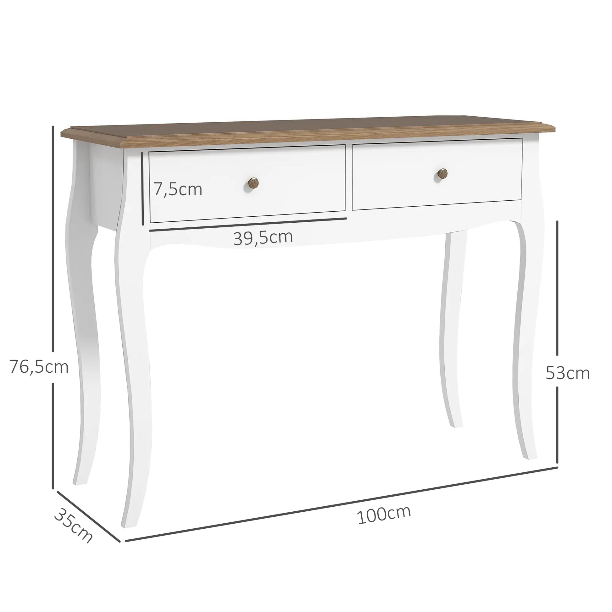 CONSOLA FRANCESA BLANCA “PARISIAN ELEGANCE DOUBLE DRAWER” image 4