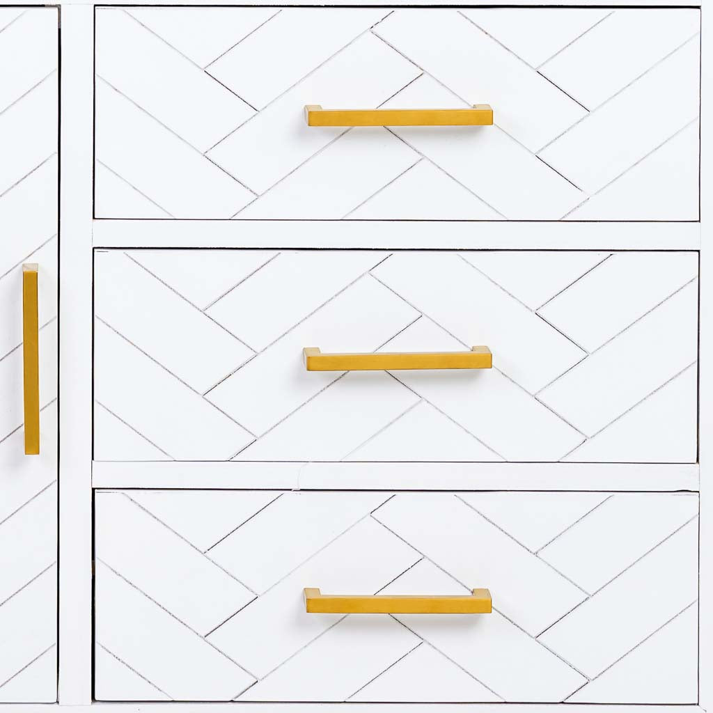 VITRINA MARTA DE MADERA BLANCA 3 PUERTAS Y 3 CAJONES image 4