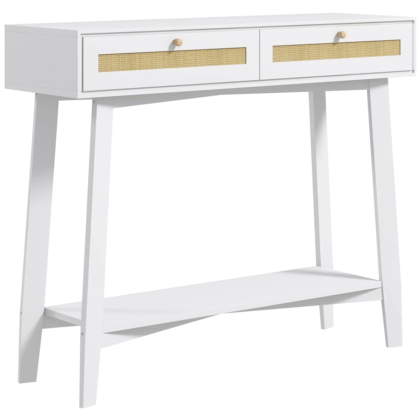 CONSOLA BOHO RATÁN “CANNAGE WHITE DOUBLE DRAWER” image 2