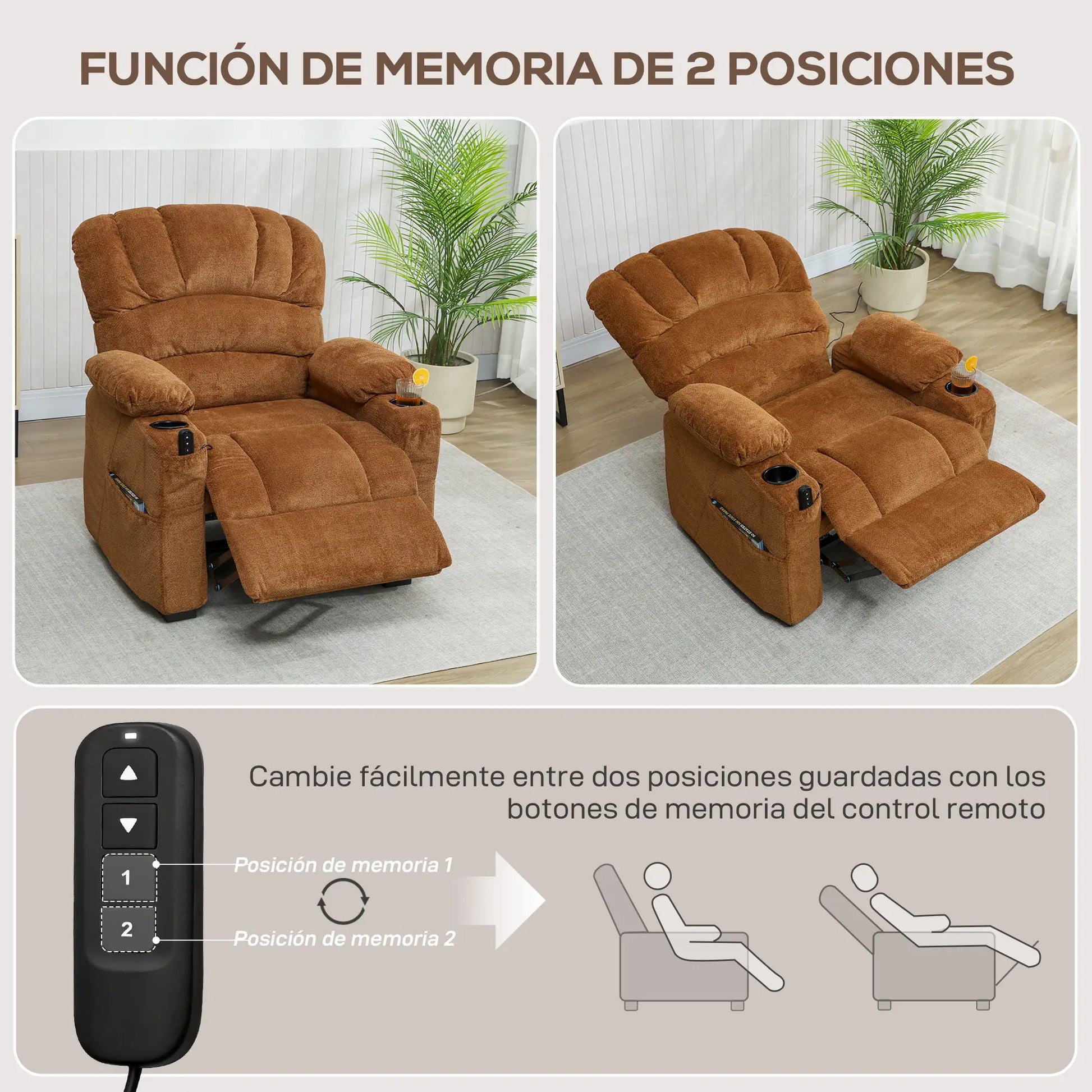 SILLÓN RELAX RECLINABLE ELÉCTRICO LUMERA CONFORT · MOTOR SILENCIOSO ·USB image 5