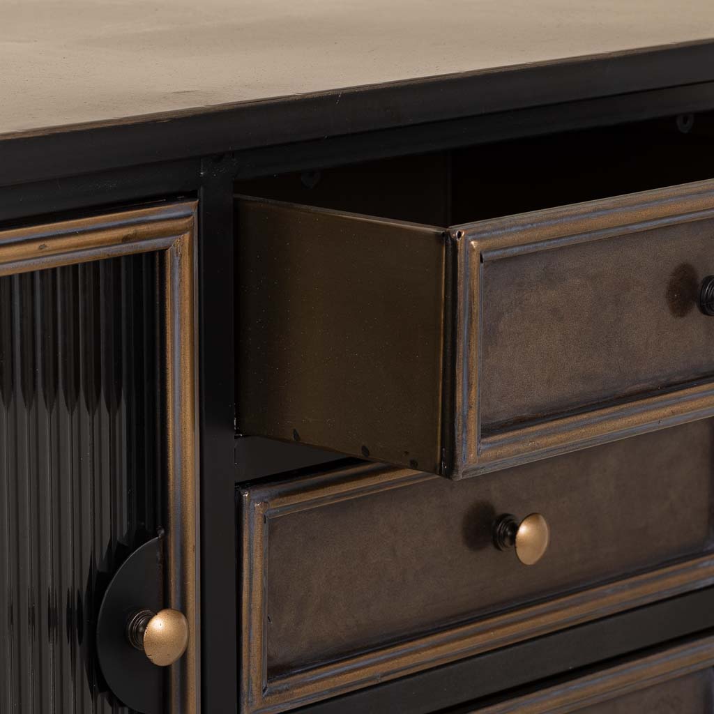 KIT APARADOR ALTO ALKA 2P + 3C DE METAL MARRÓN image 6