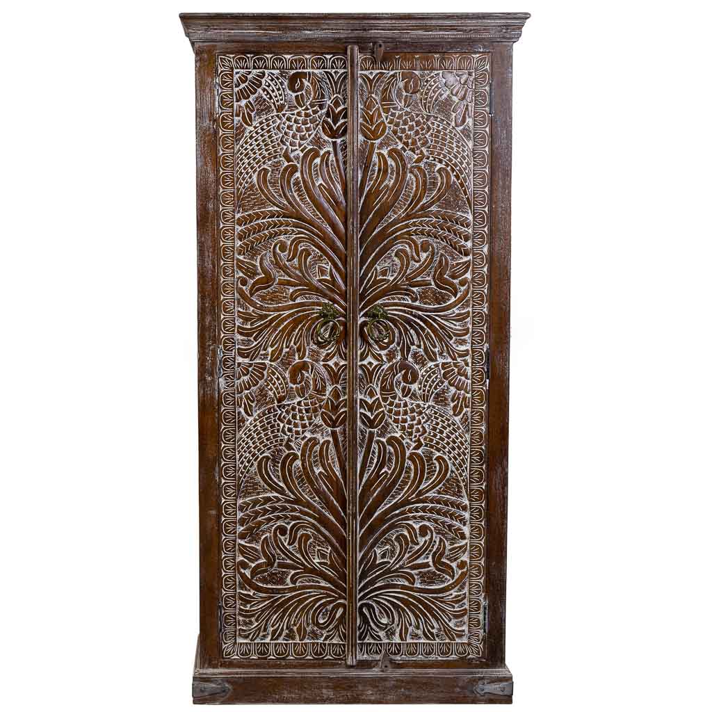 ARMARIO AKI DE MADERA ARTESANAL CON 2 PUERTAS MARRÓN image 8