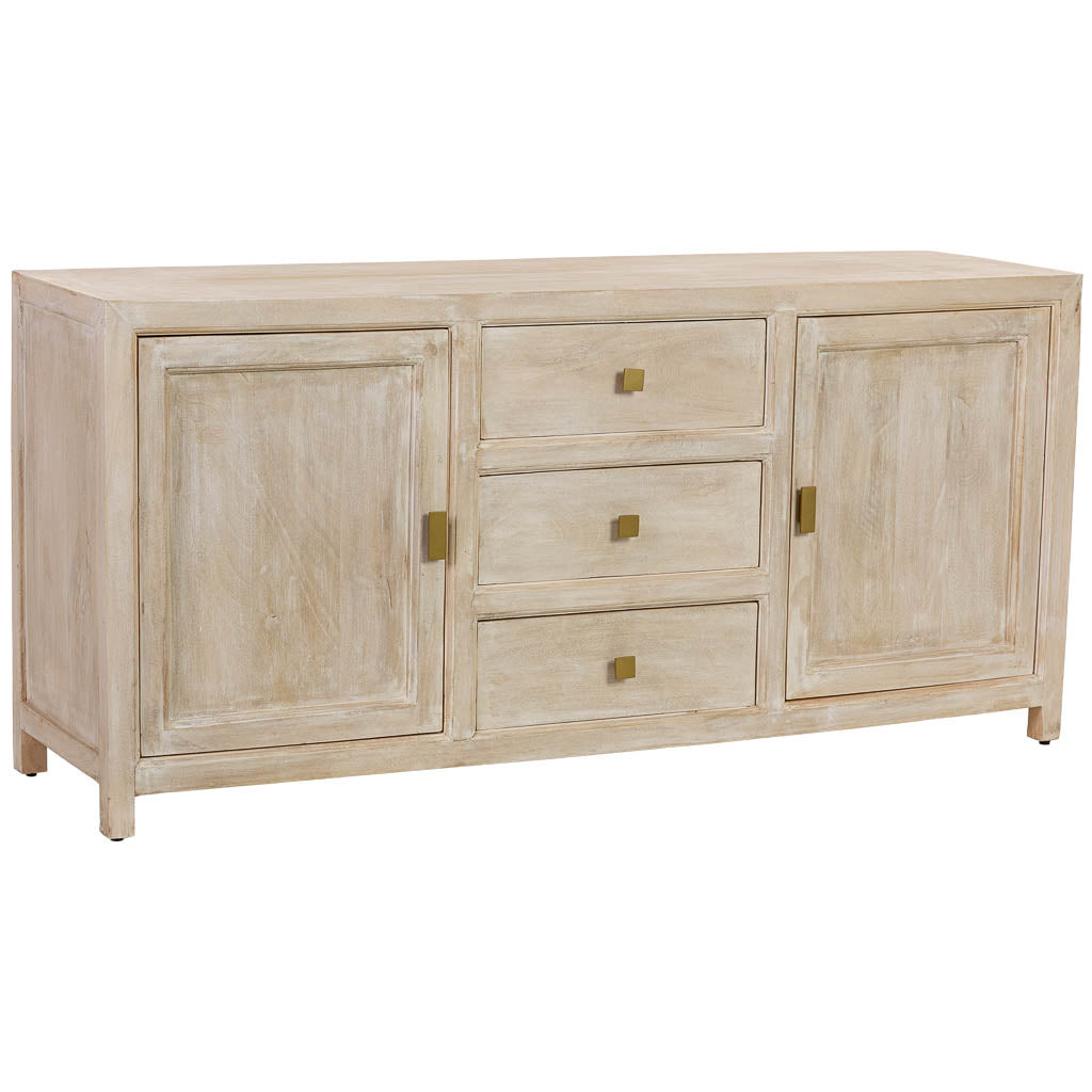 APARADOR ALMA DE MADERA BLANCA 3 CAJONES + 2 PUERTAS image 0