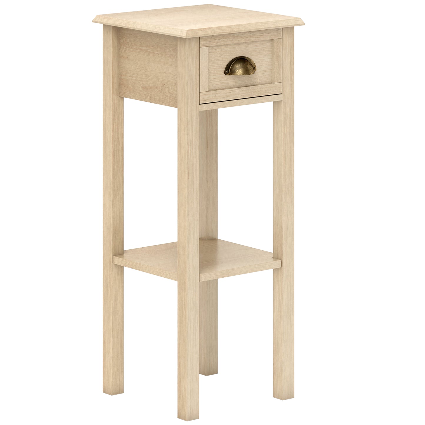 🪵 Mesa Auxiliar Rústica NATURAL HOME – 1 Cajón