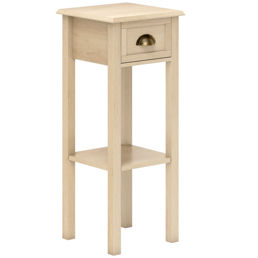 🪵 Mesa Auxiliar Rústica NATURAL HOME – 1 Cajón