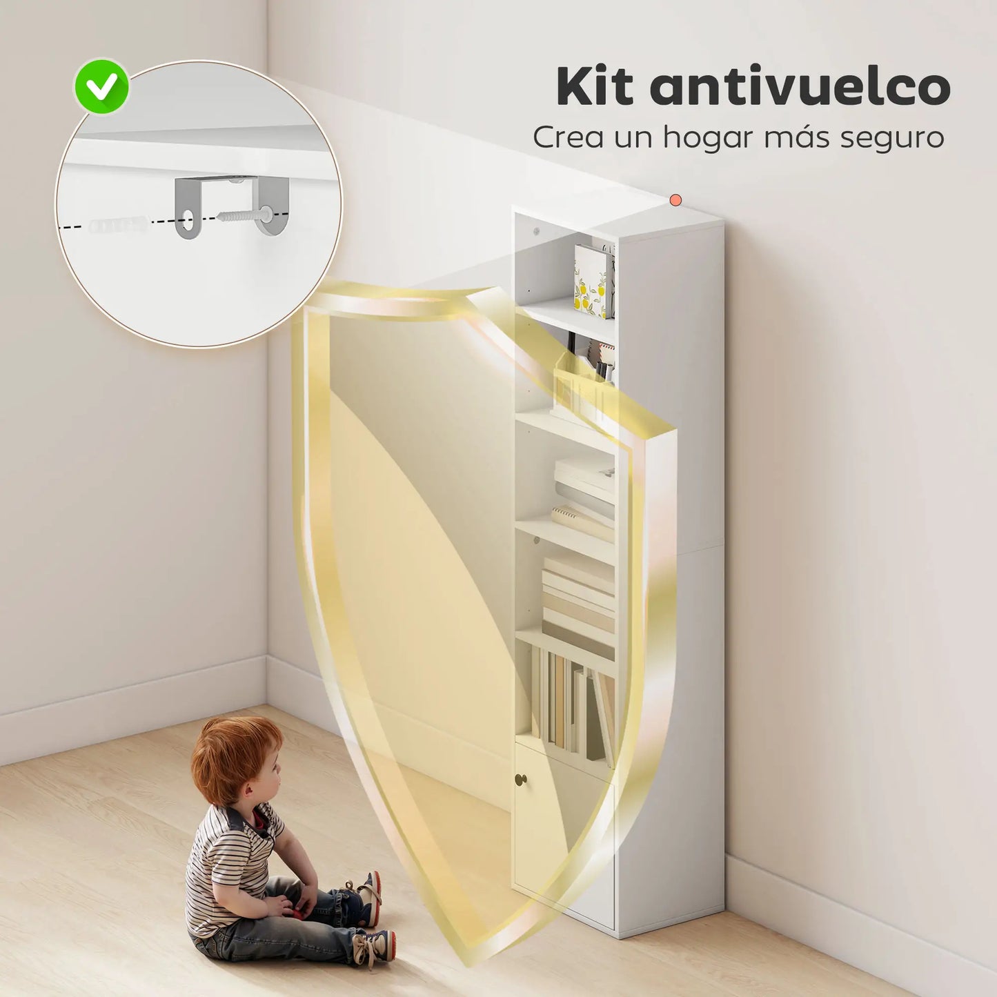 📚 Librería VERTICAL PLUS – 5 Niveles con Puerta