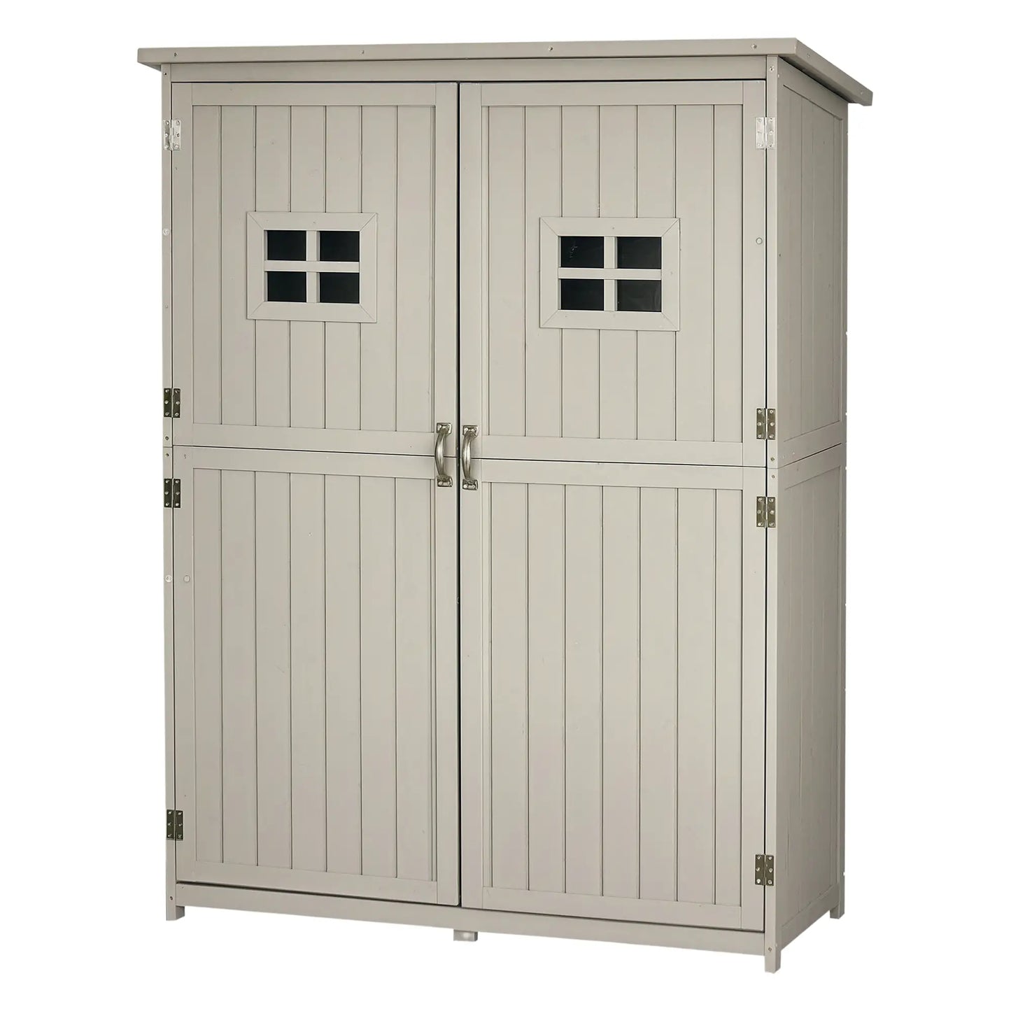 ARMARIO DE MADERA PARA EXTERIOR GRIS 127,5×50×164 CM image 5
