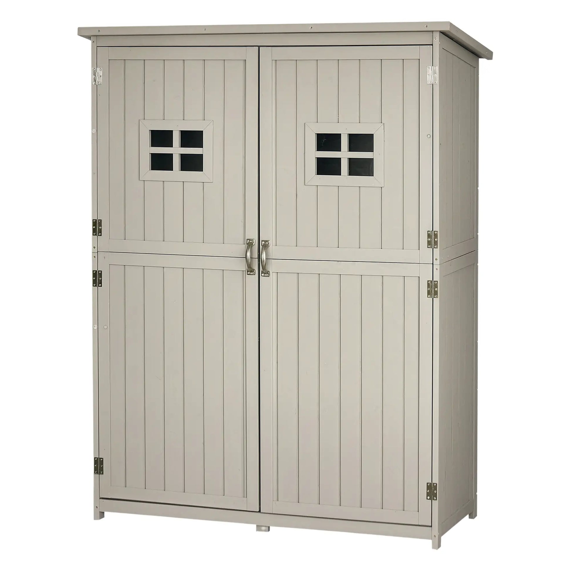 ARMARIO DE MADERA PARA EXTERIOR GRIS 127,5×50×164 CM image 5