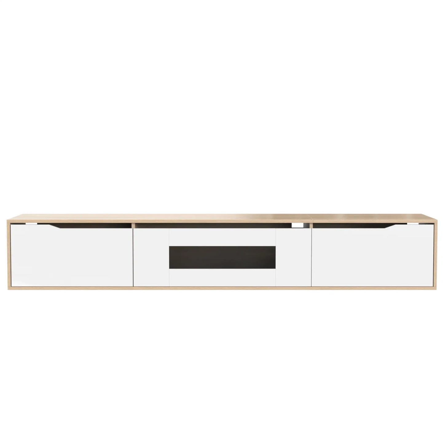MUEBLE TV MODERNO BLANCO BRILLO & MADERA 180 CM image 8
