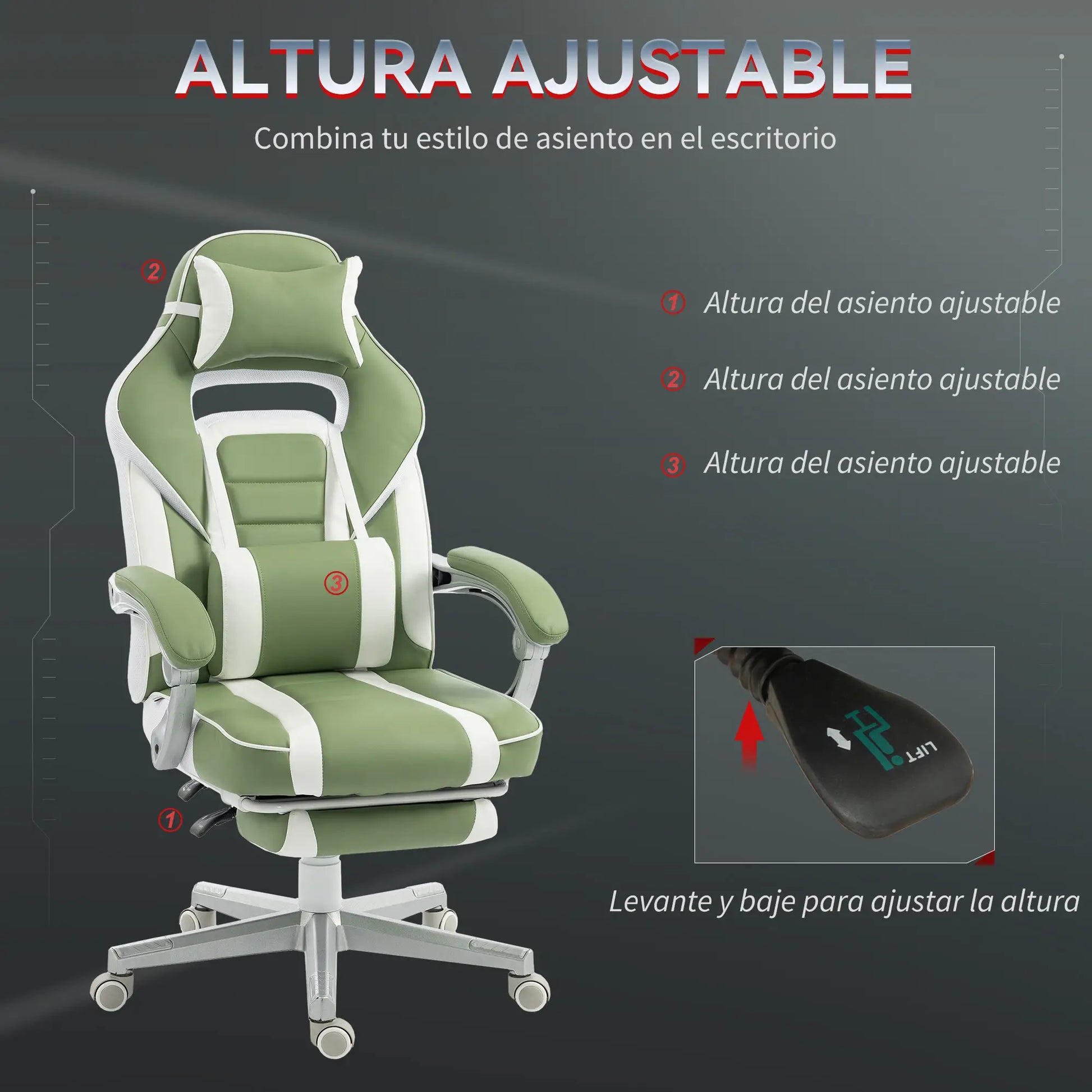 SILLA GAMING MODELO VERDE RELAX PRO image 4