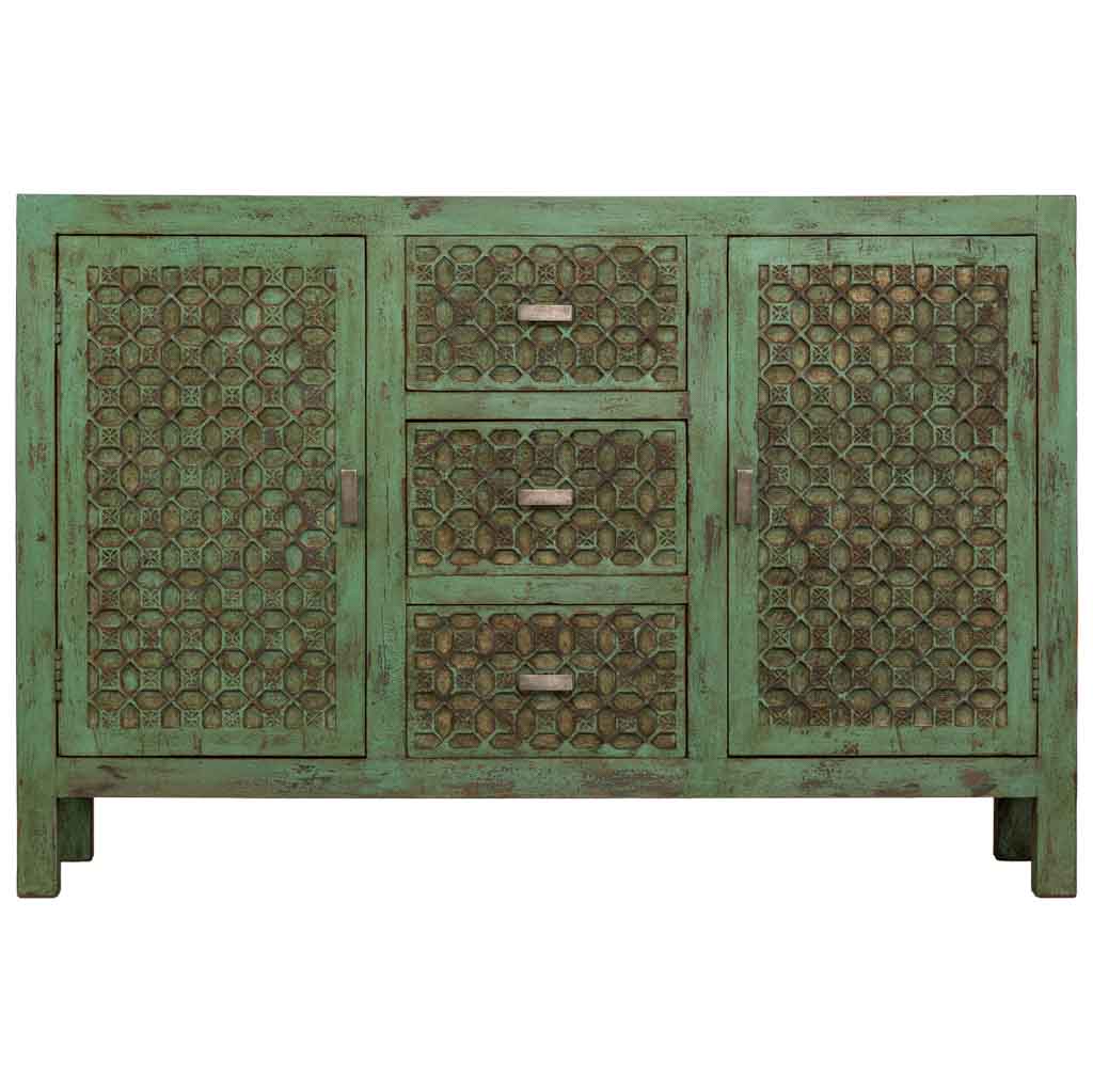 APARADOR ARTESANAL VERDE TOSCANA 3 CAJONES + 2 PUERTAS image 3