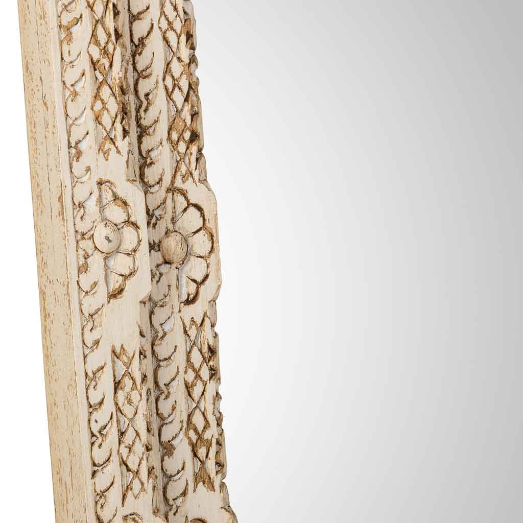 ESPEJO DALIAN ARTESANAL BLANCO DE MADERA image 5