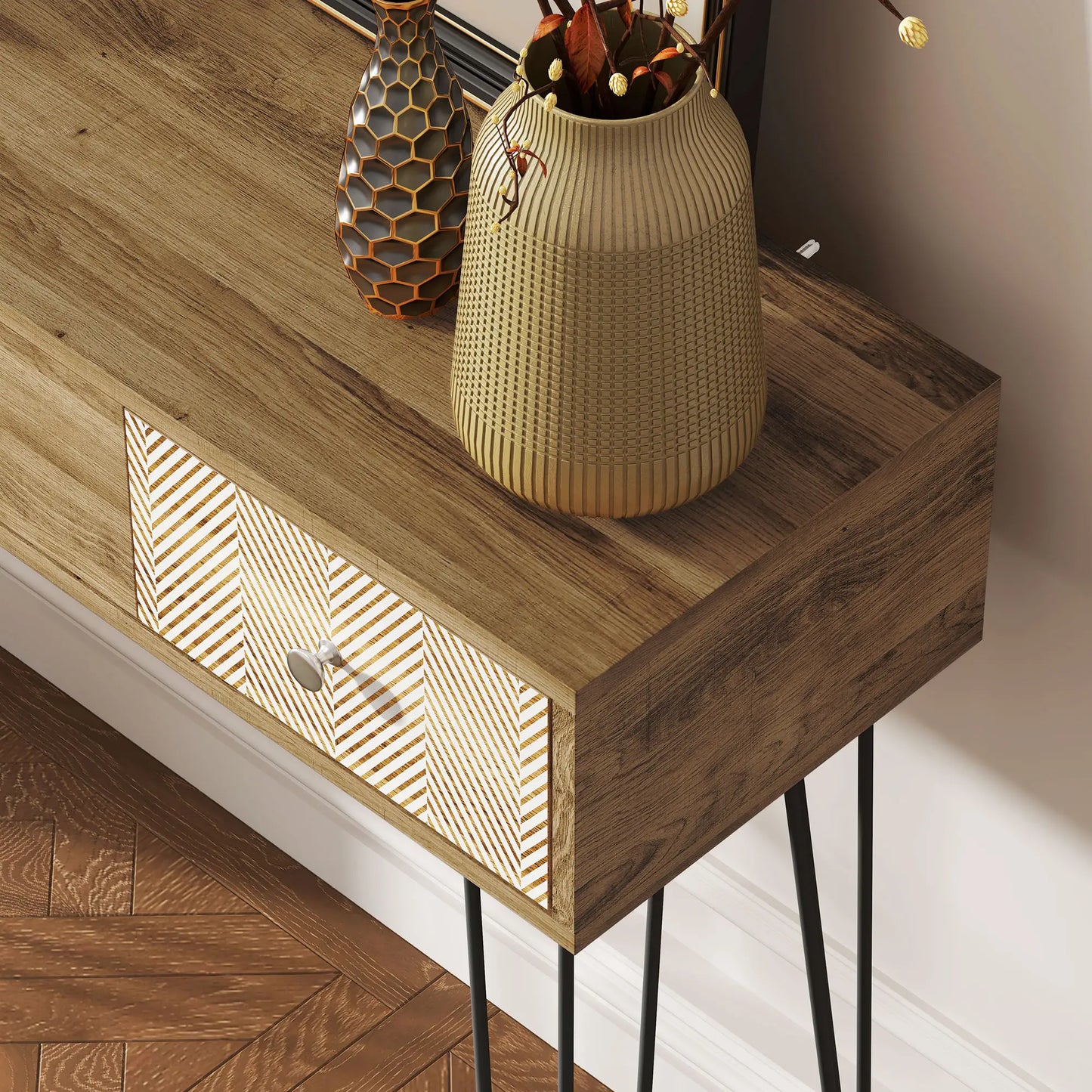 MESA CONSOLA BOHEMIA “NATURAL HARP 3 DRAWERS” image 3