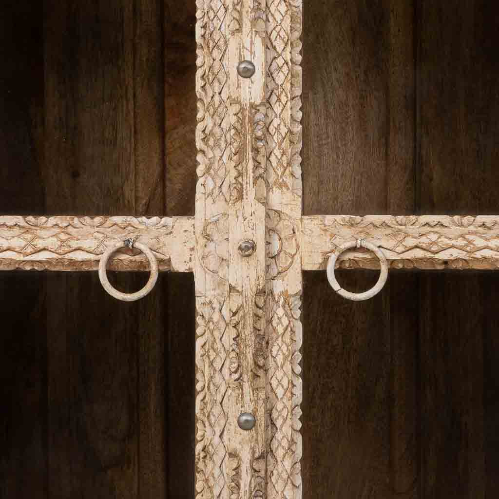 APARADOR DALIAN ARTESANAL GRAN FORMATO BLANCO ENVEJECIDO image 2