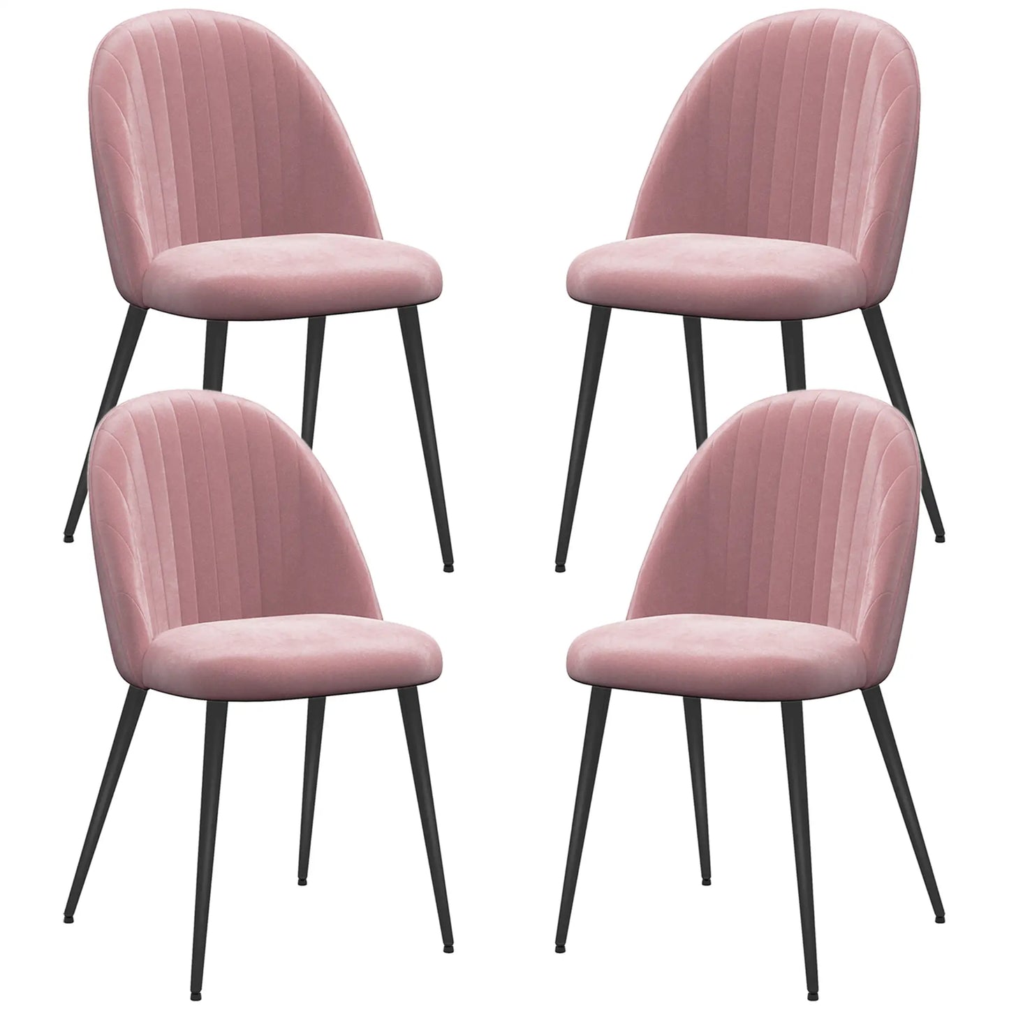 PACK DE 4 SILLAS DE COMEDOR MODERNAS EN TERCIOPELO ROSA PALO image 2