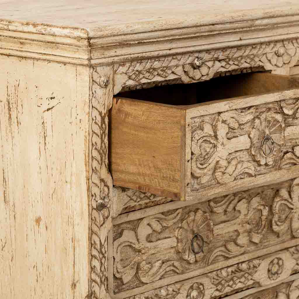 CÓMODA DALIAN WHITE VINTAGE 5 CAJONES image 7